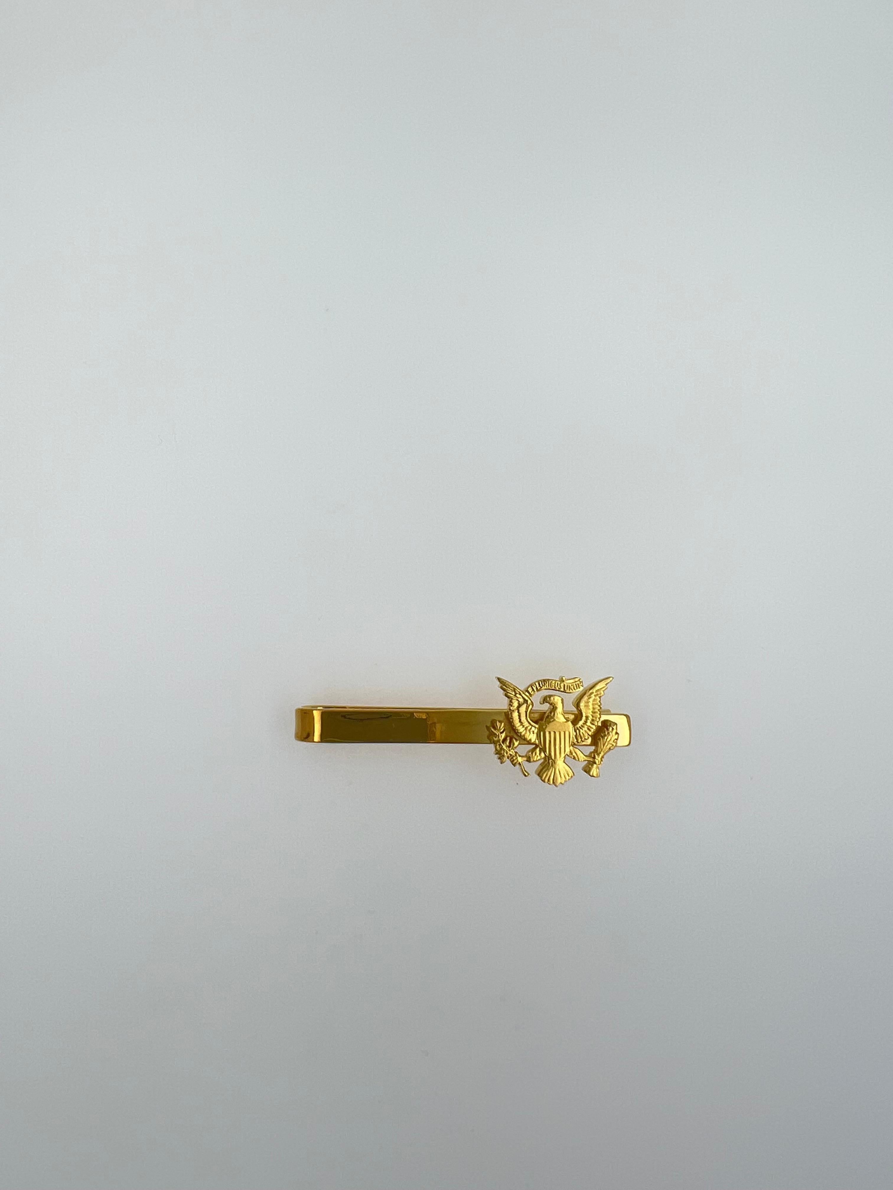 Vintage Dollarmünze Gelbgold Vermeil Sterlingsilber Krawattenverschluss Geldklammer für Damen oder Herren im Angebot