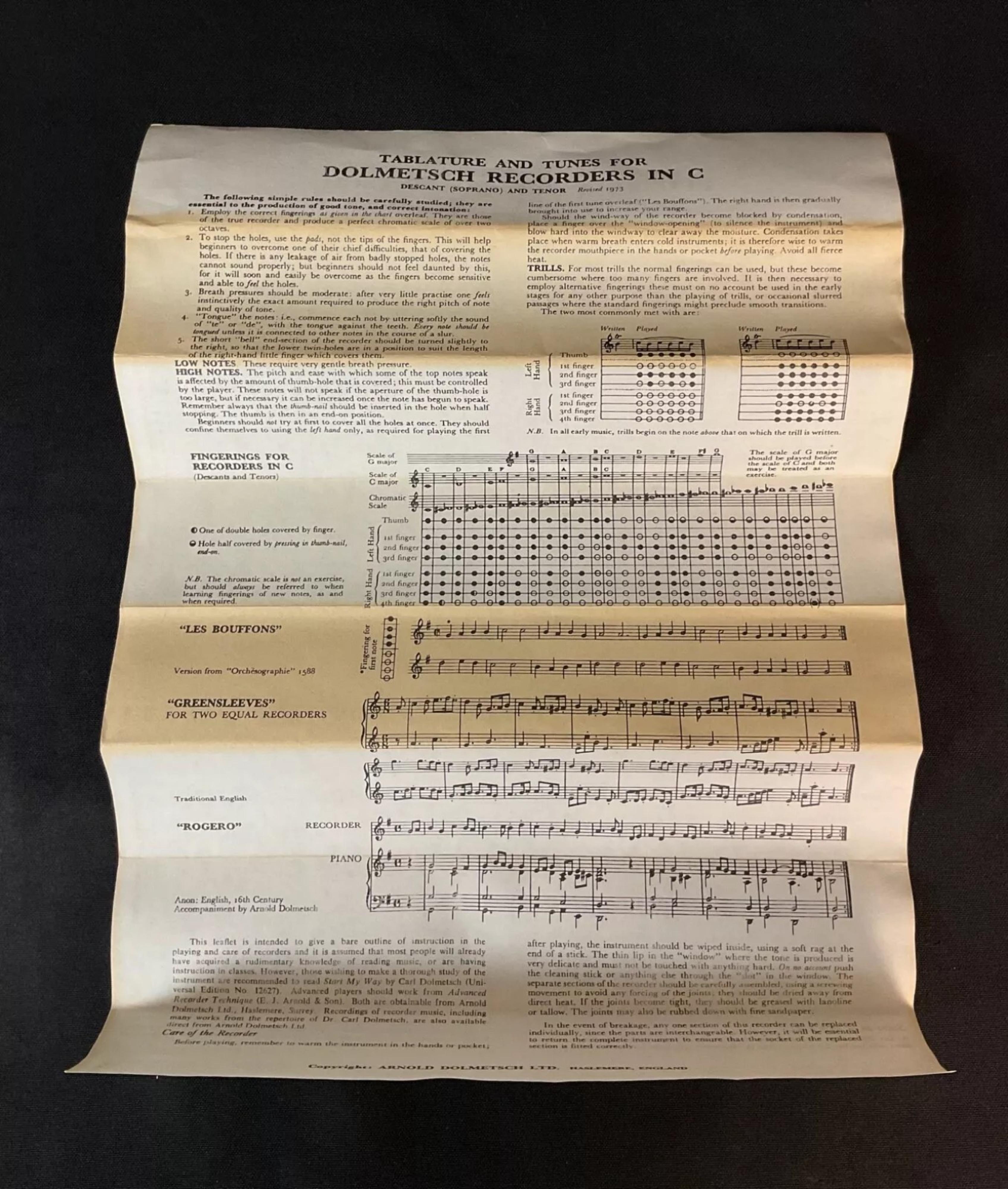 Vintage Dolmetsch Descant Blockflöte, hergestellt in England - 2Y594 im Angebot 1
