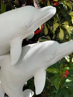 Vintage Dolphins Coastal Marine Outdoor Sculpture