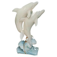 Vintage Dolphins Coastal Marine Outdoor Sculpture