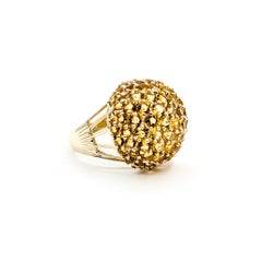 Vintage Dome Cluster Citrine Ring in 14k yellow gold