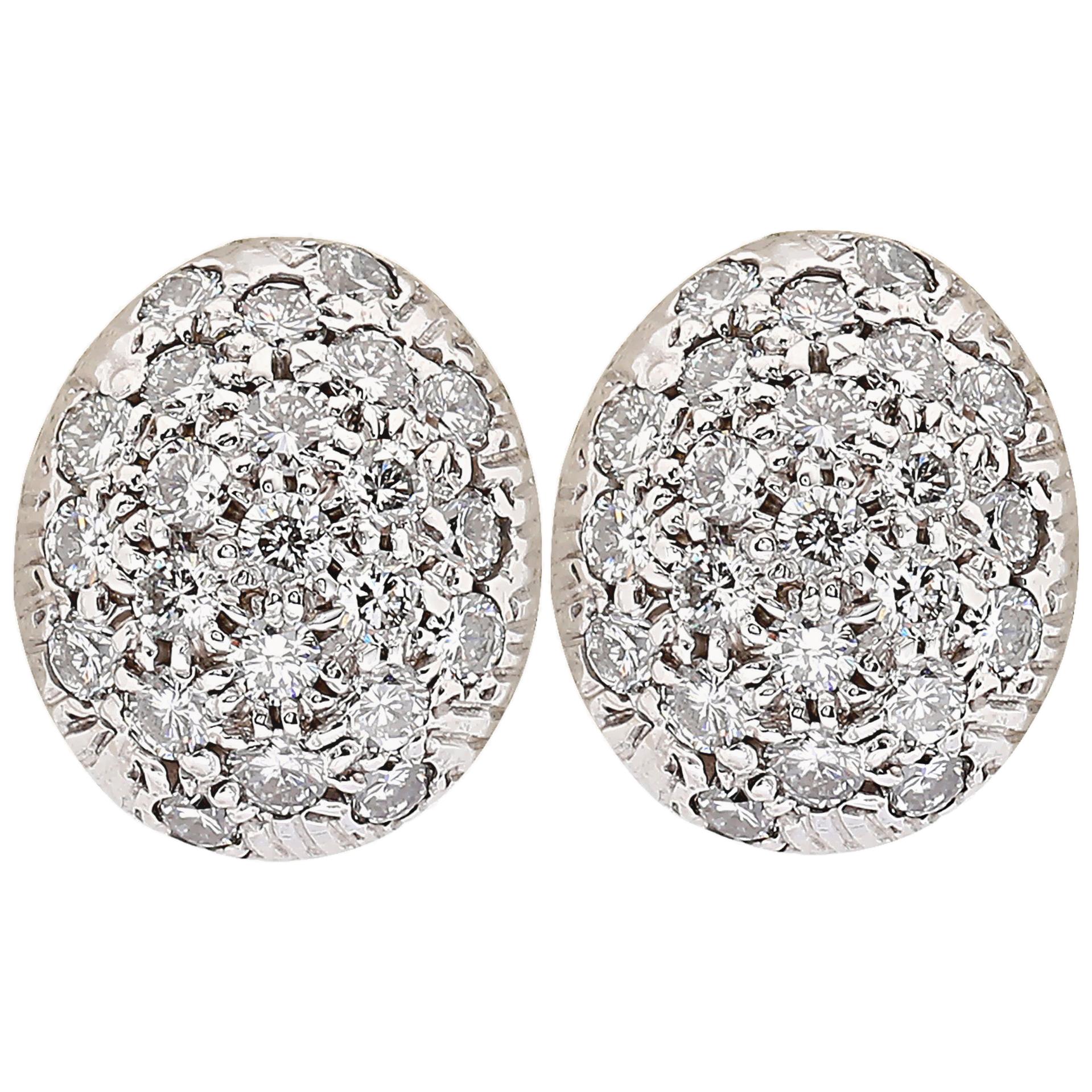 Vintage Dome Diamond Cluster Earrings