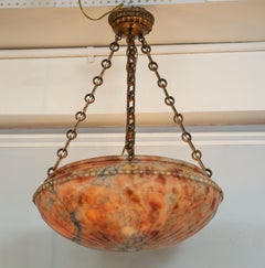 Vintage Dome-Shaped Alabaster Fixture