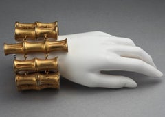 Vintage DOMINIQUE AURIENTIS Gilt Bamboo Cuff Bracelet