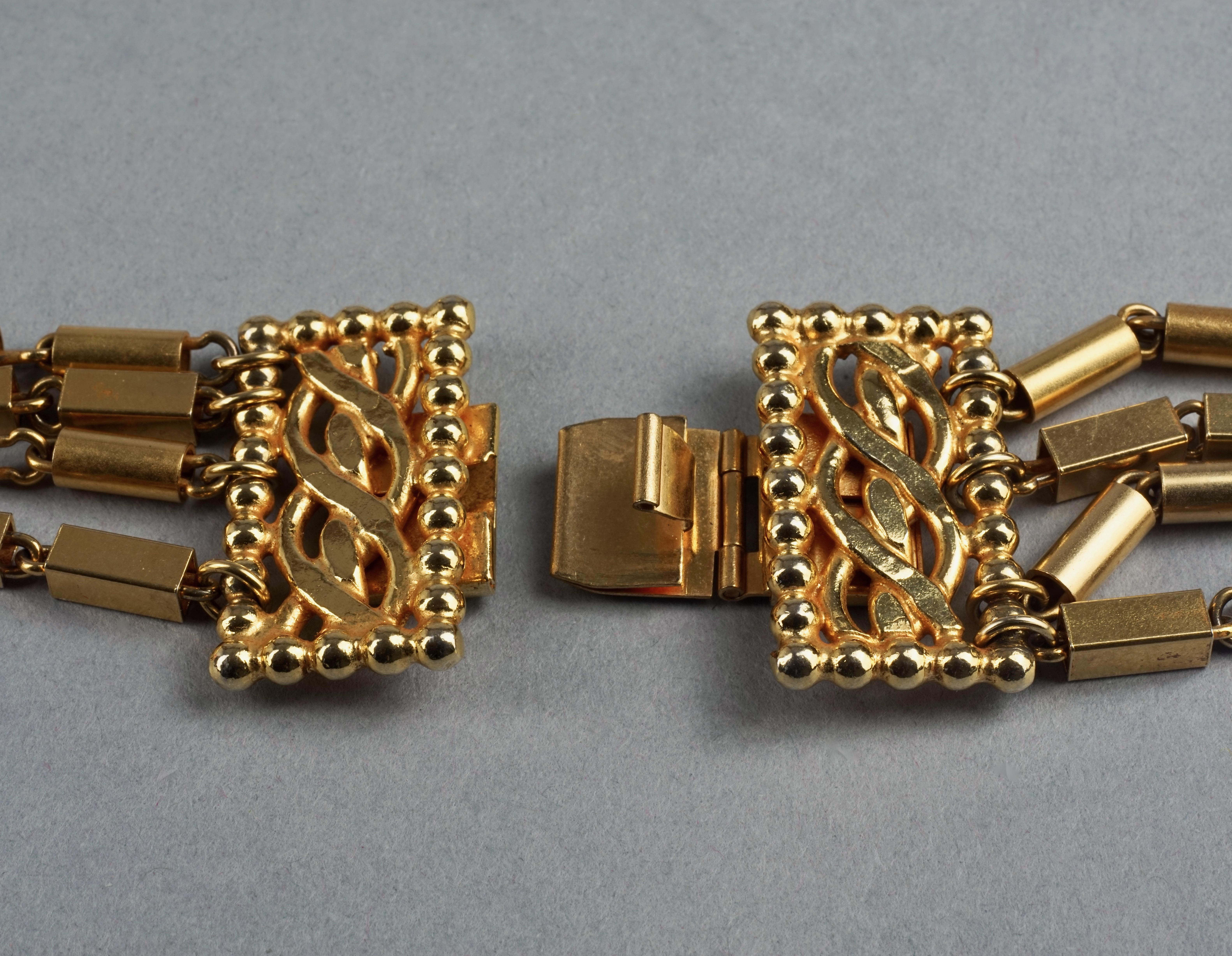 Vintage DOMINIQUE AURIENTIS Jeweled Disks Multi Layer Necklace 6