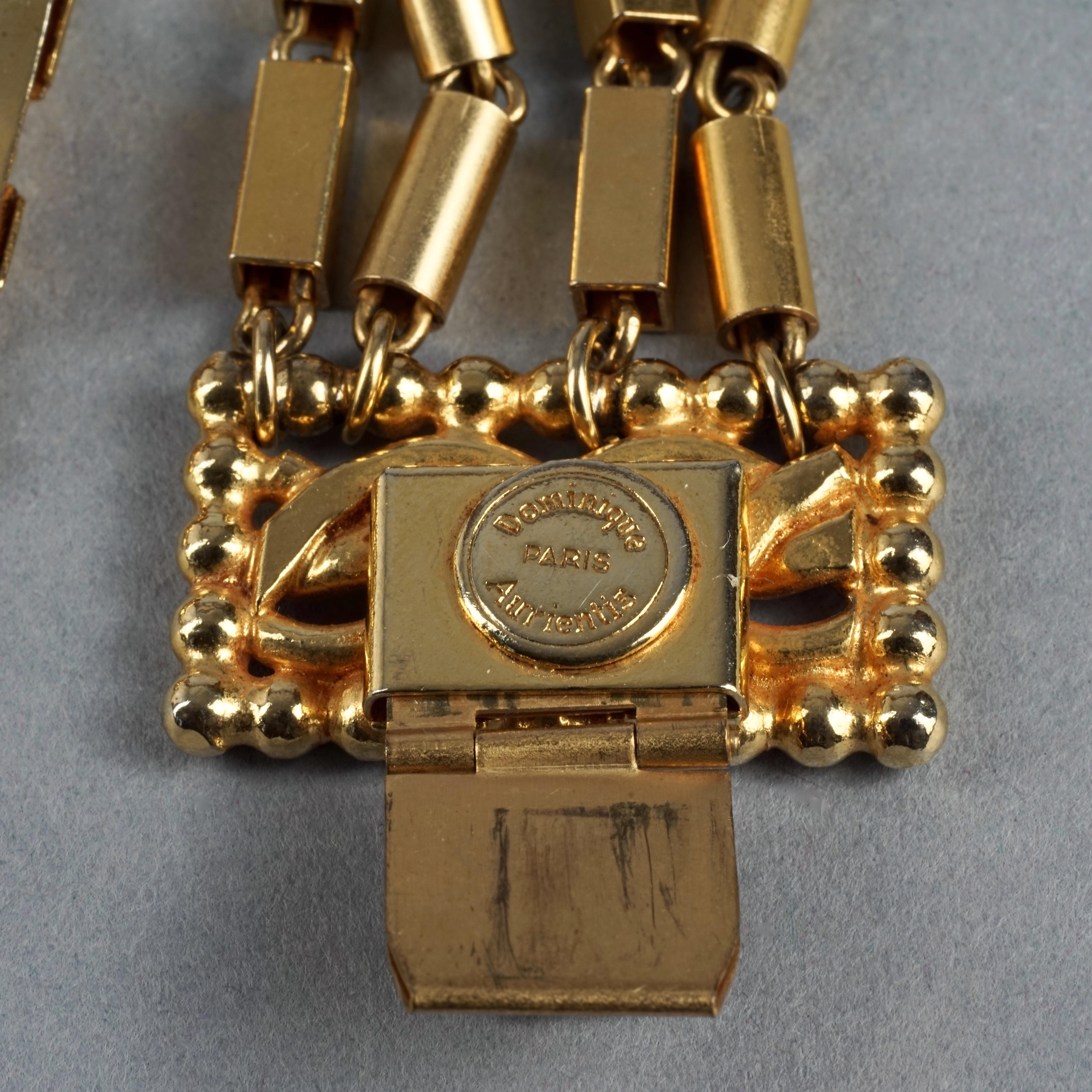 Vintage DOMINIQUE AURIENTIS Jeweled Disks Multi Layer Necklace 7