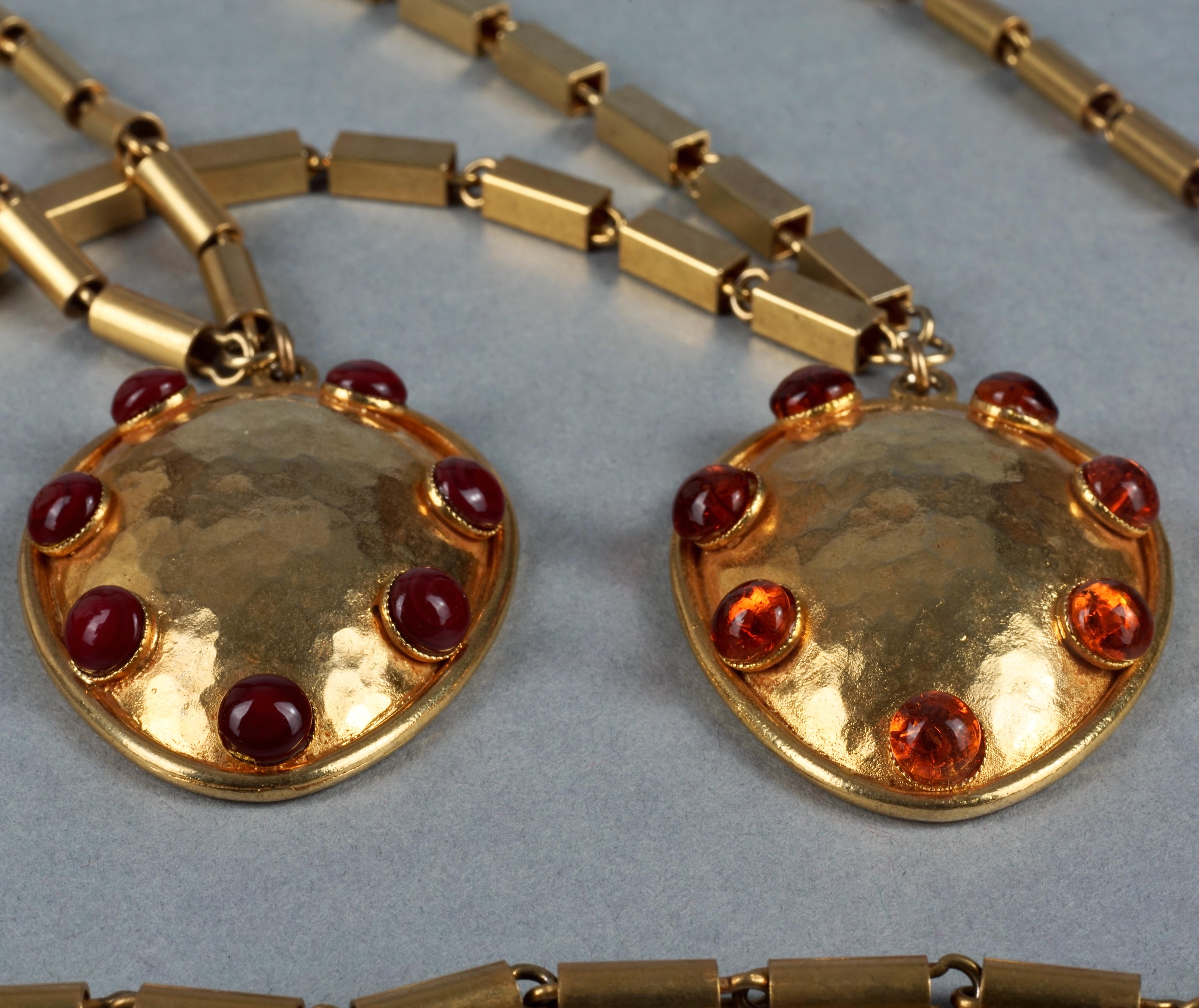 Vintage DOMINIQUE AURIENTIS Jeweled Disks Multi Layer Necklace 3