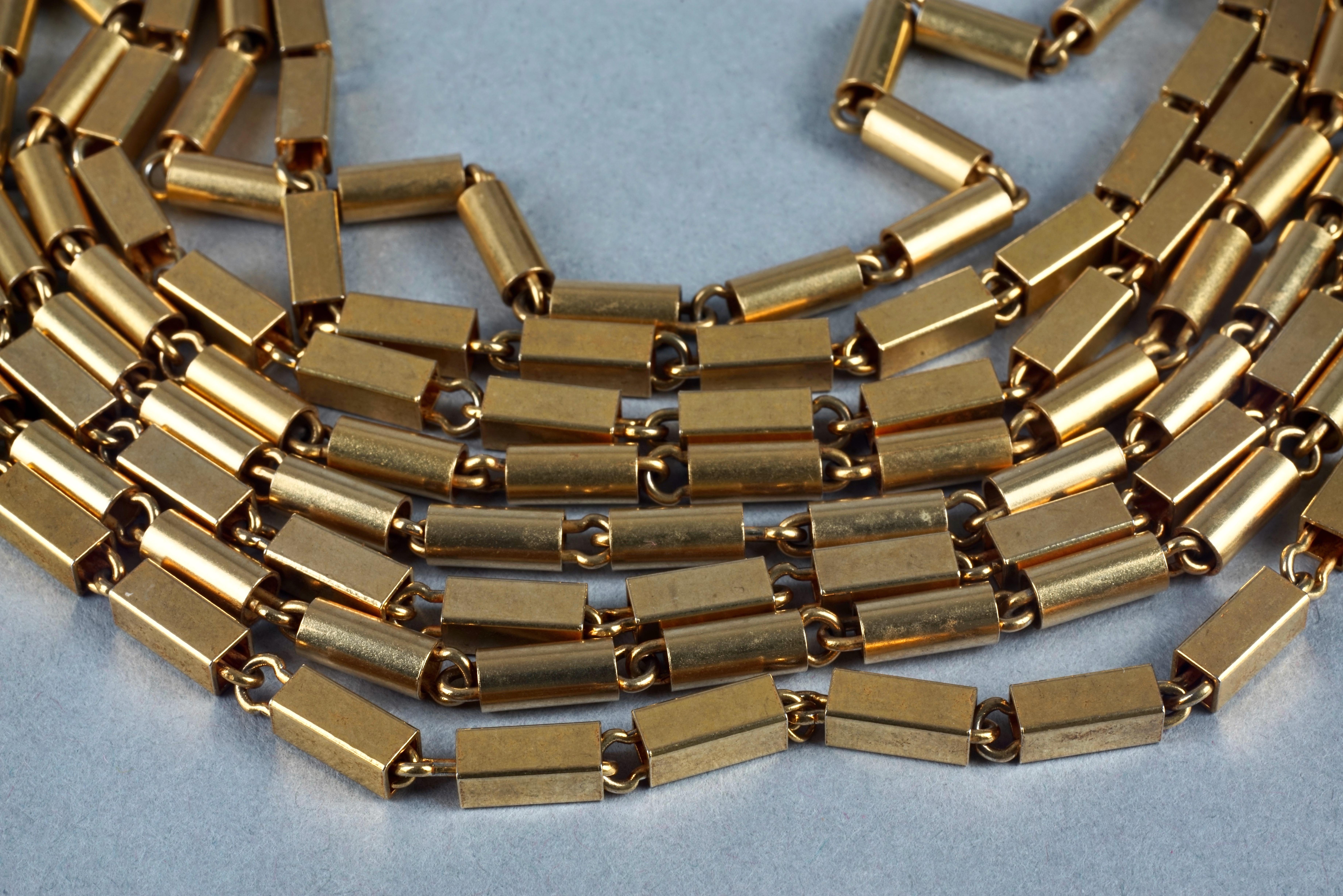 Vintage DOMINIQUE AURIENTIS Jeweled Disks Multi Layer Necklace 5