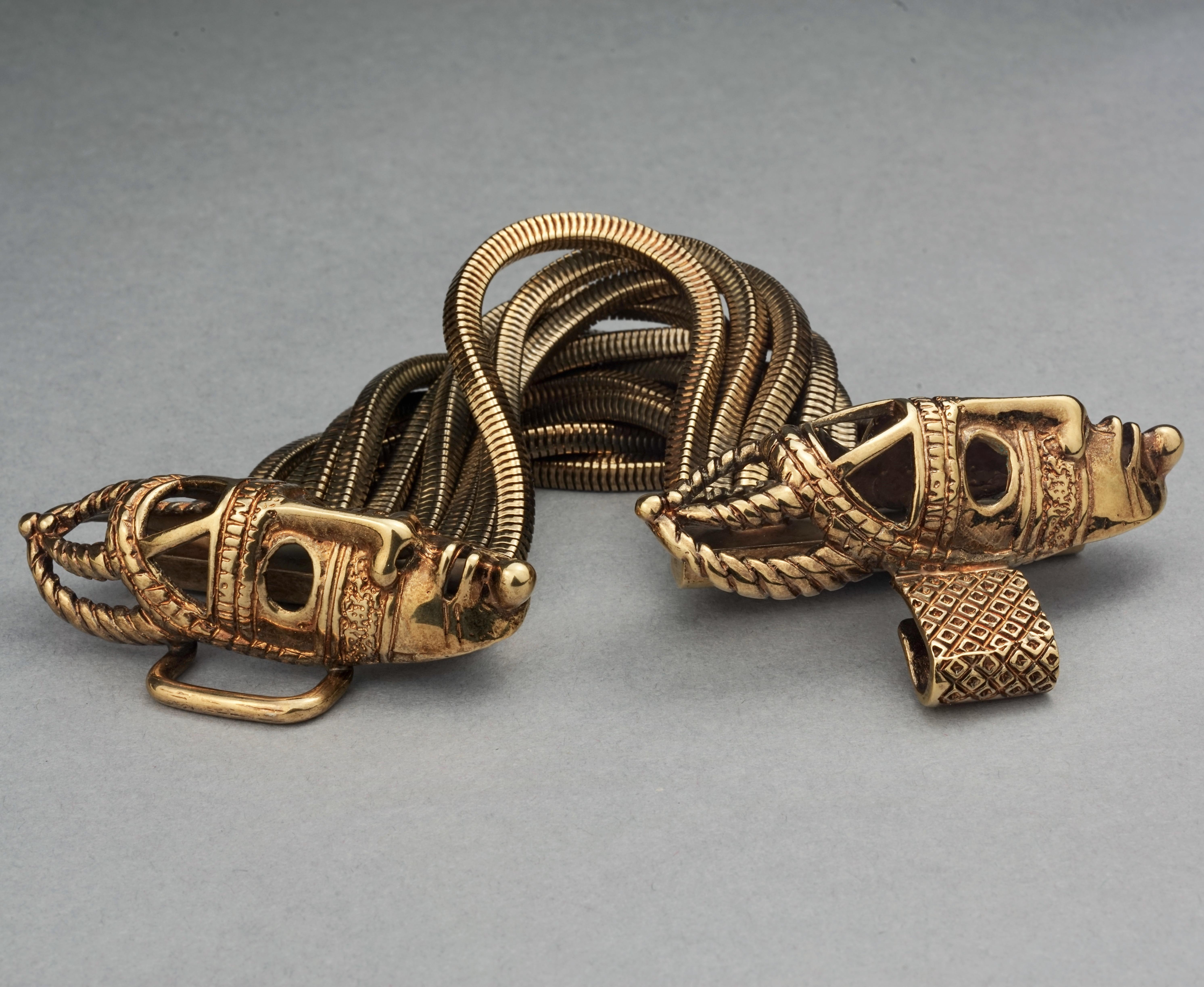 Vintage DOMINIQUE AURIENTIS Tribal Mask Multi Chain Cuff Bracelet For Sale 1
