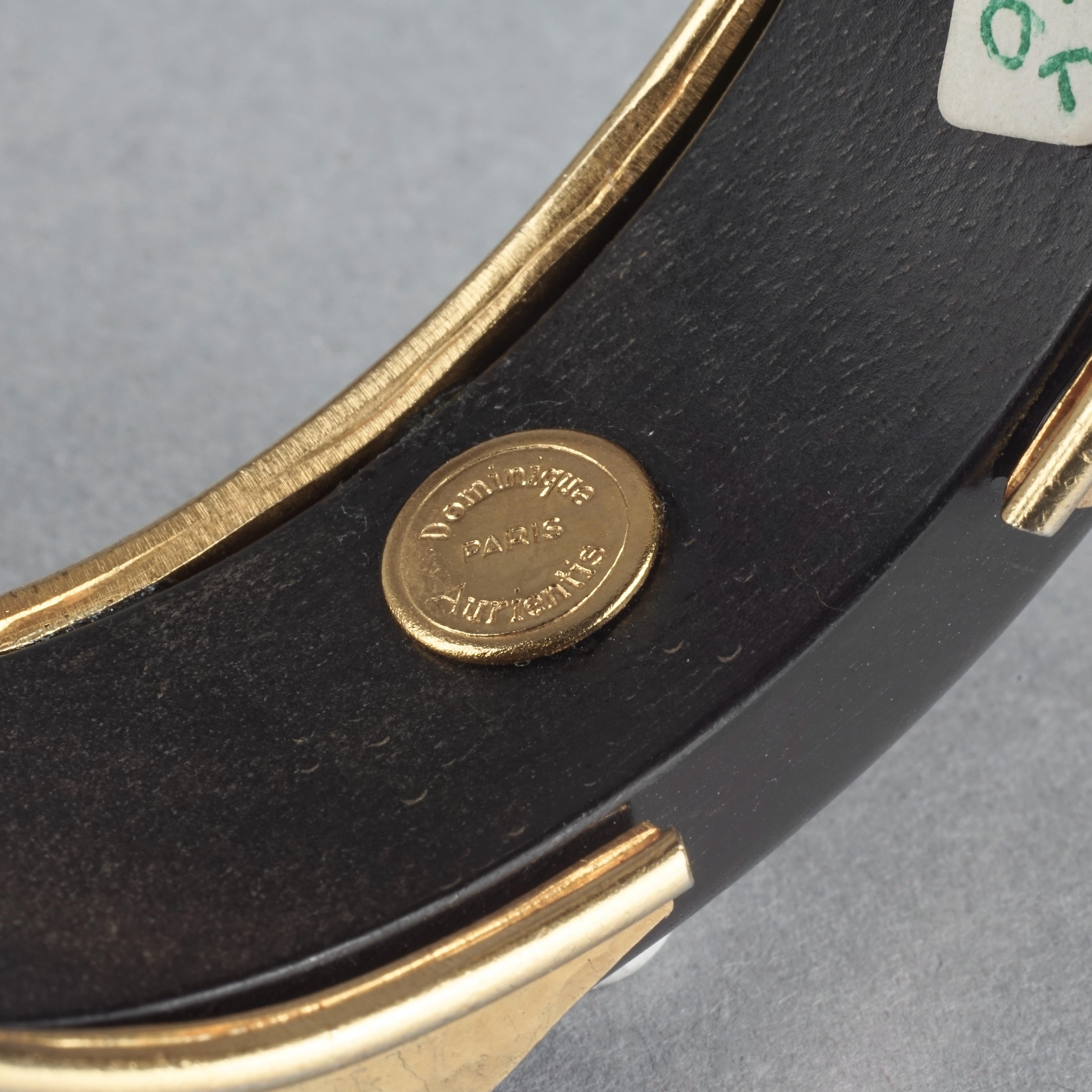 Vintage DOMINIQUE AURIENTIS Zigzag Gilt Accent Wood Bangle Bracelet For Sale 3