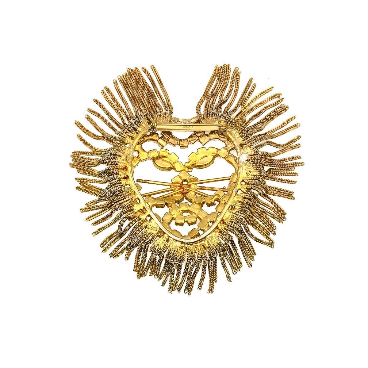 Vintage Dominique Lion Tassel Mane Brooch 1960s In Good Condition In Wilmslow, GB