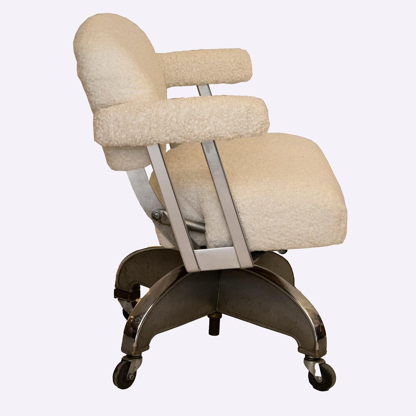 white shearling chair