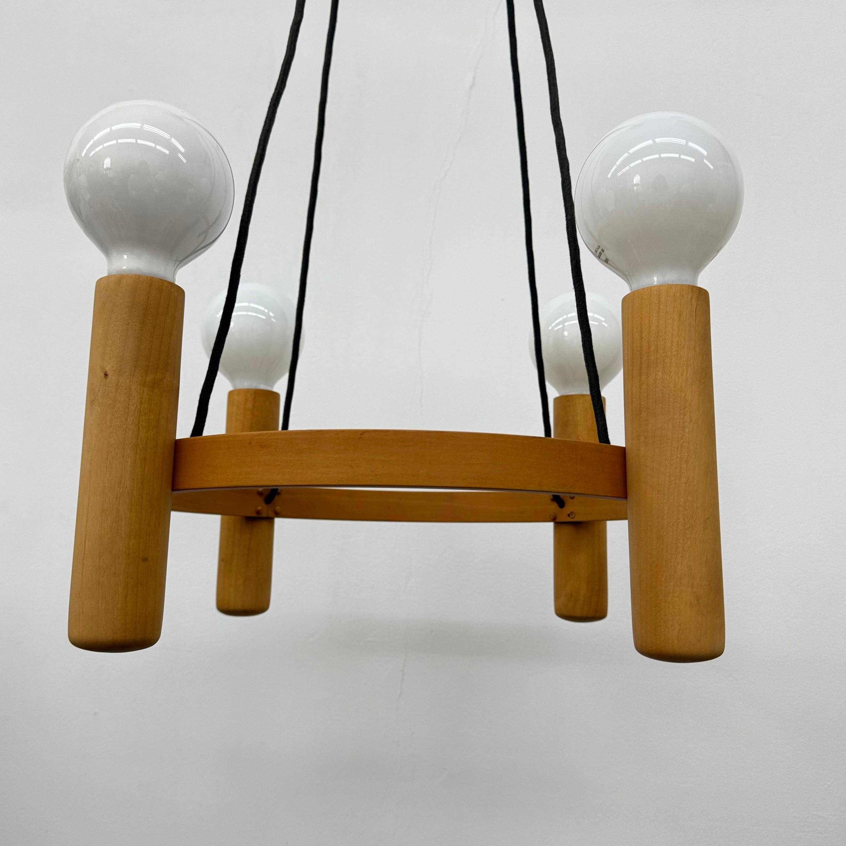 Vintage Domus Danish design hanging lamp chandelier , 1970s In Good Condition For Sale In Delft, NL