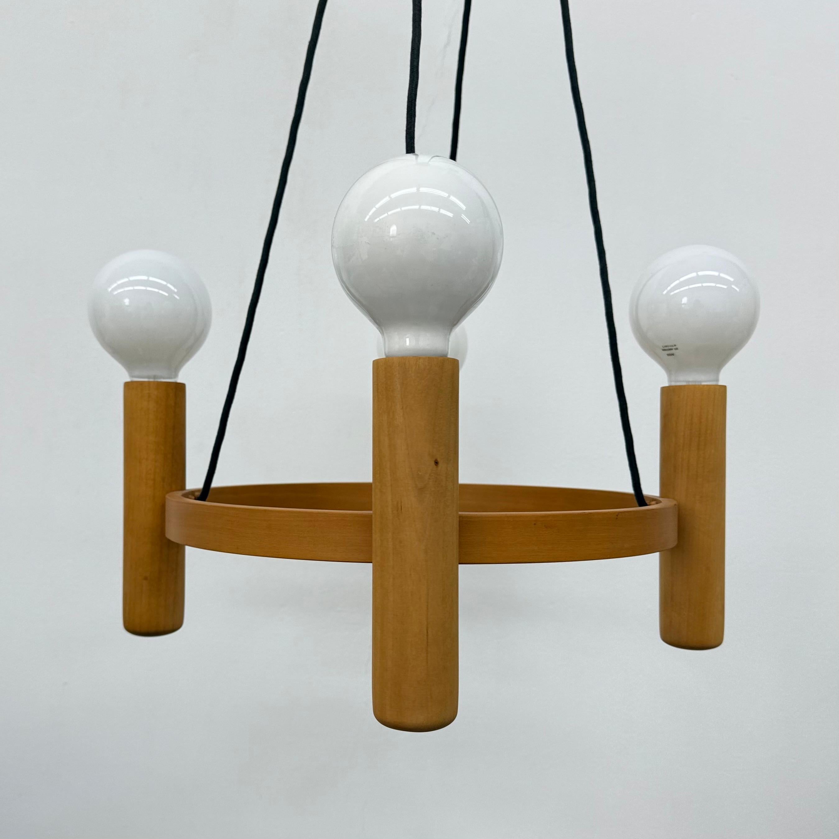 Late 20th Century Vintage Domus Danish design hanging lamp chandelier , 1970s For Sale