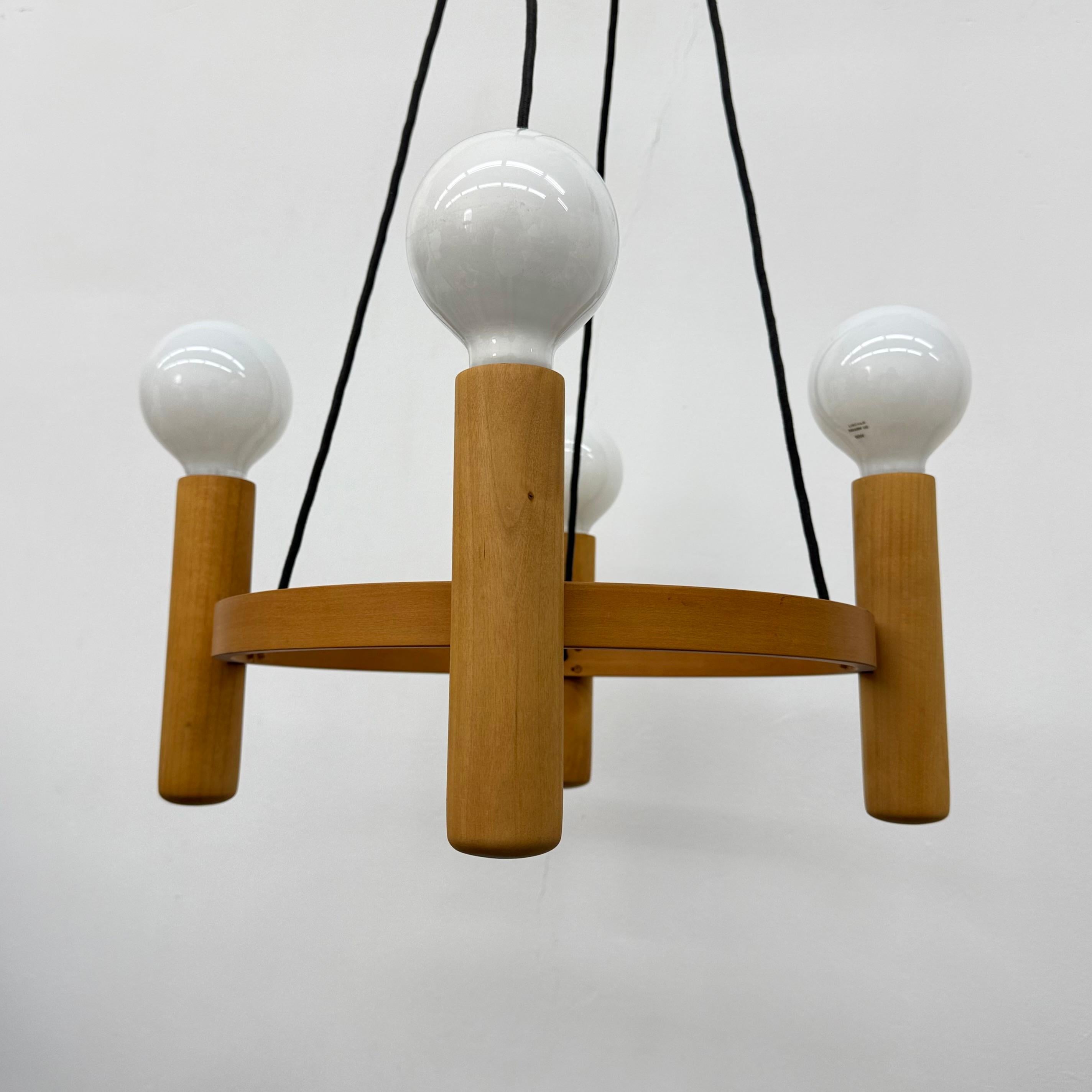 Vintage Domus Danish design hanging lamp chandelier , 1970s For Sale 1