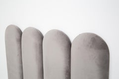 Testata letto vintage Domus in velluto grigio personalizzabile