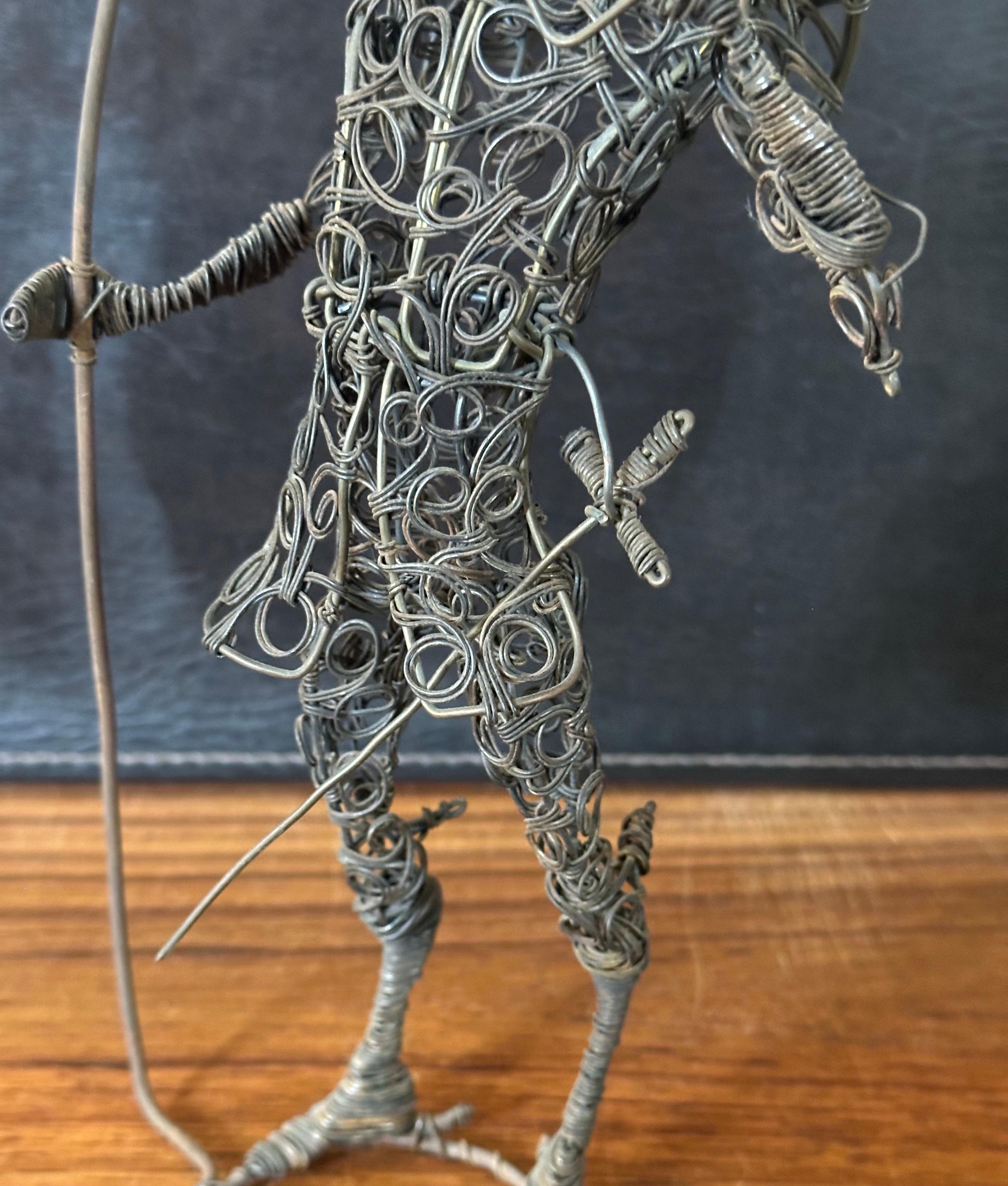 Vintage Don Quixote Brutalist Wire Sculpture For Sale 3