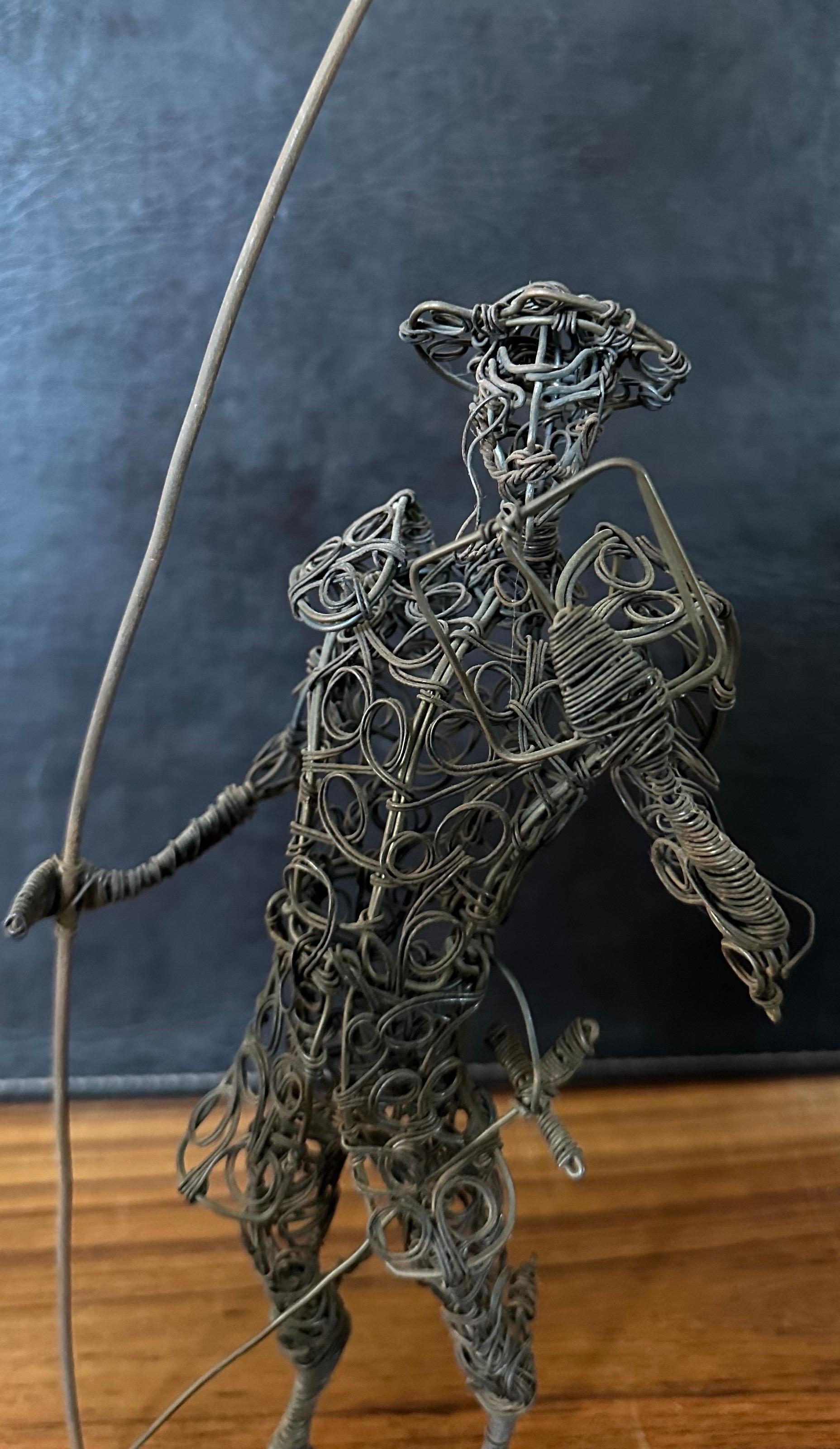 Vintage Don Quixote Brutalist Wire Sculpture For Sale 4
