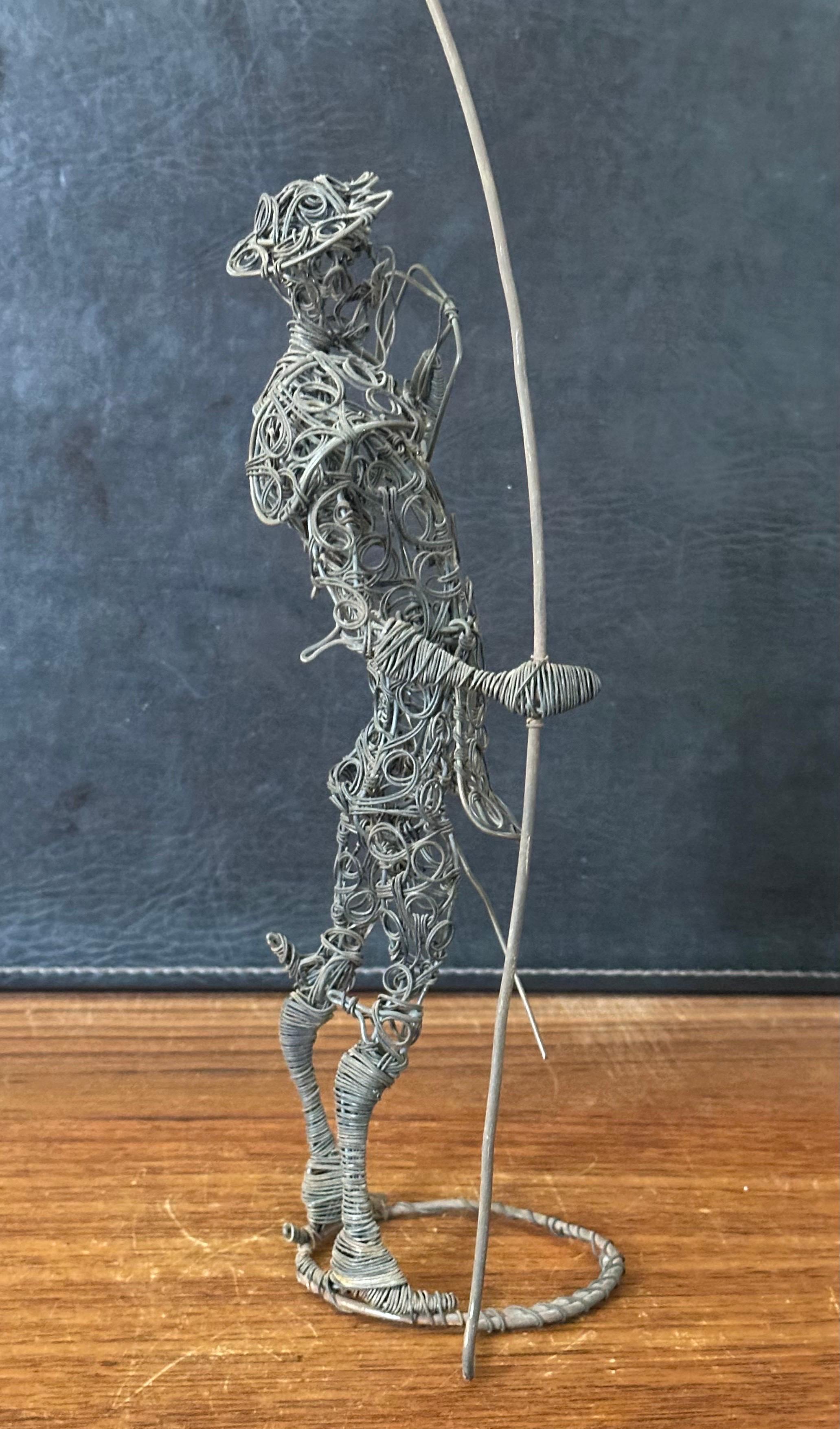 Vintage Don Quixote Brutalist Wire Sculpture In Good Condition In San Diego, CA