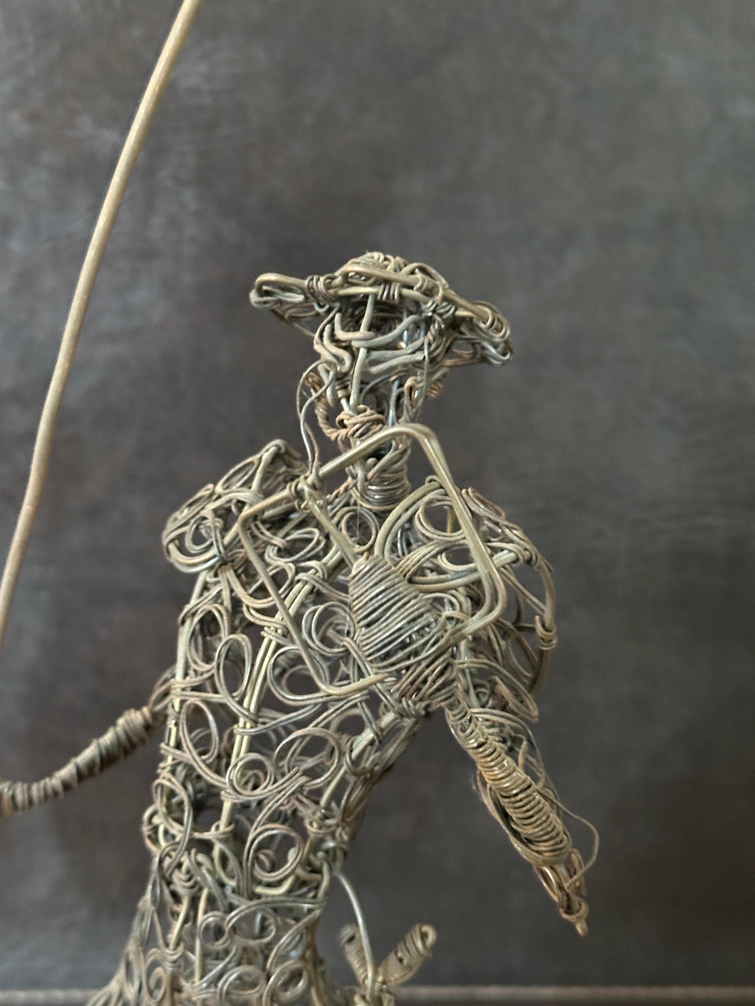 Vintage Don Quixote Brutalist Wire Sculpture For Sale 1
