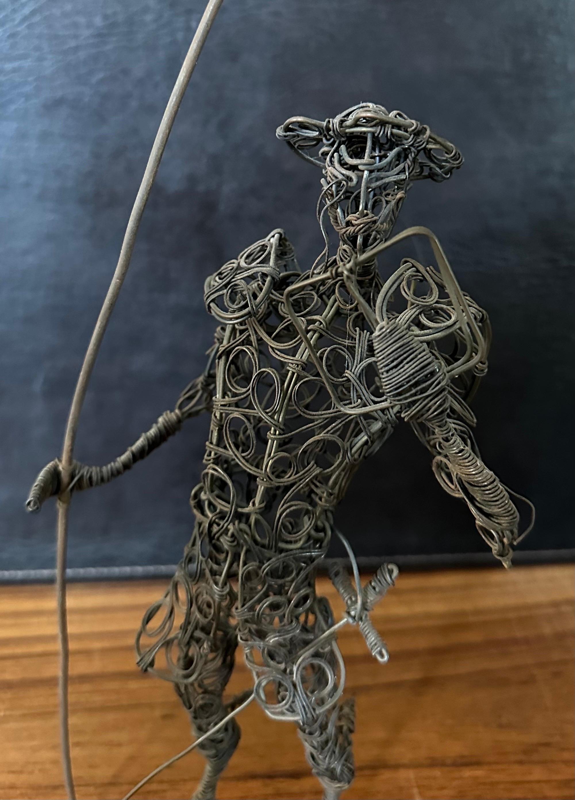 Vintage Don Quixote Brutalist Wire Sculpture For Sale 2