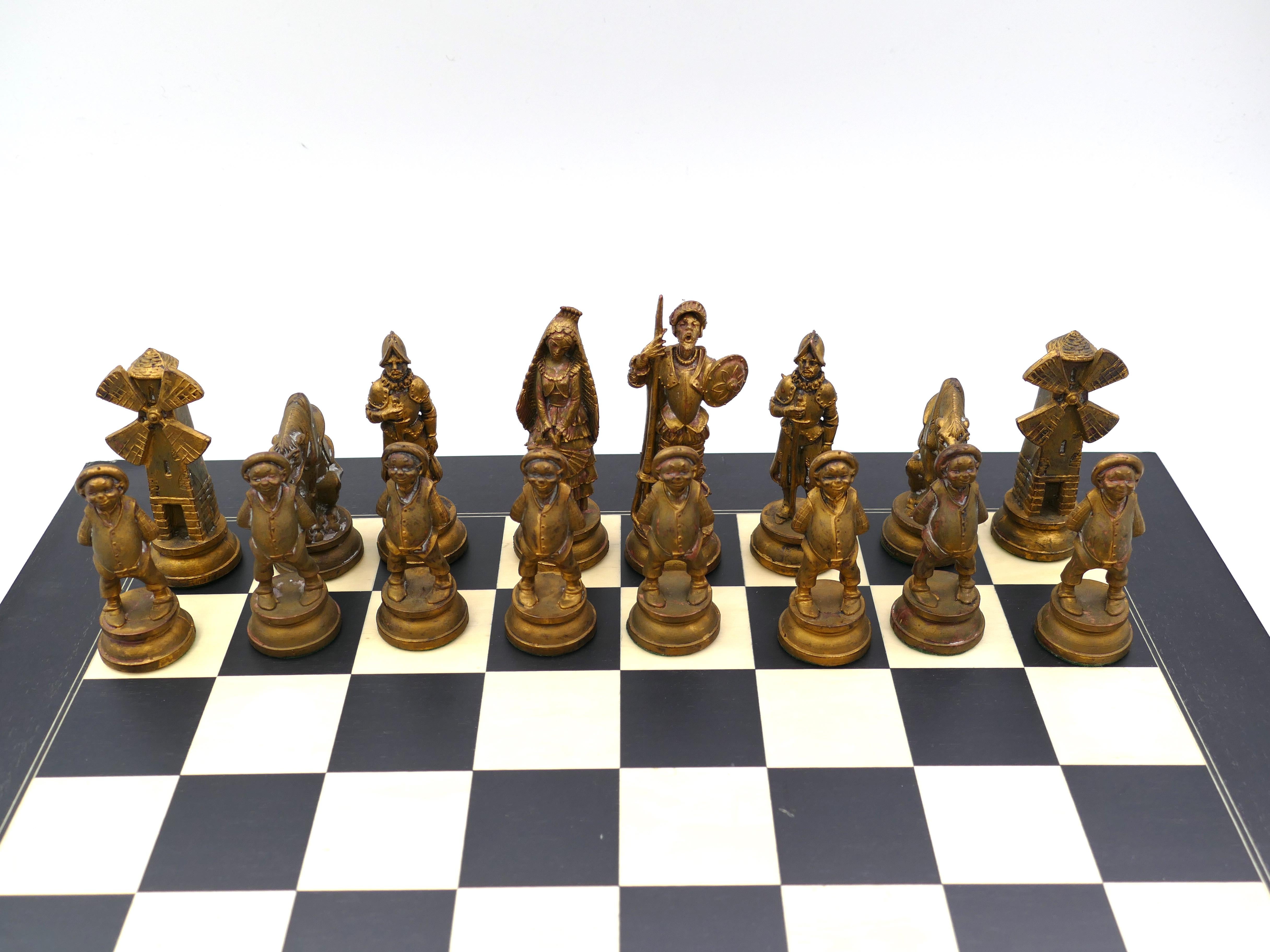 European Vintage Don Quixote Chess, Late 20th Century