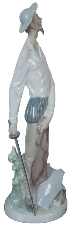 Vintage Don Quixote Lladro Spain Standing w Sword Porcelain Daisa Figurine #4854
