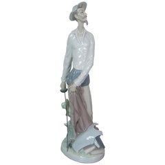 Vintage Don Quixote Lladro Spain Standing w Sword Porcelain Daisa Figurine #4854