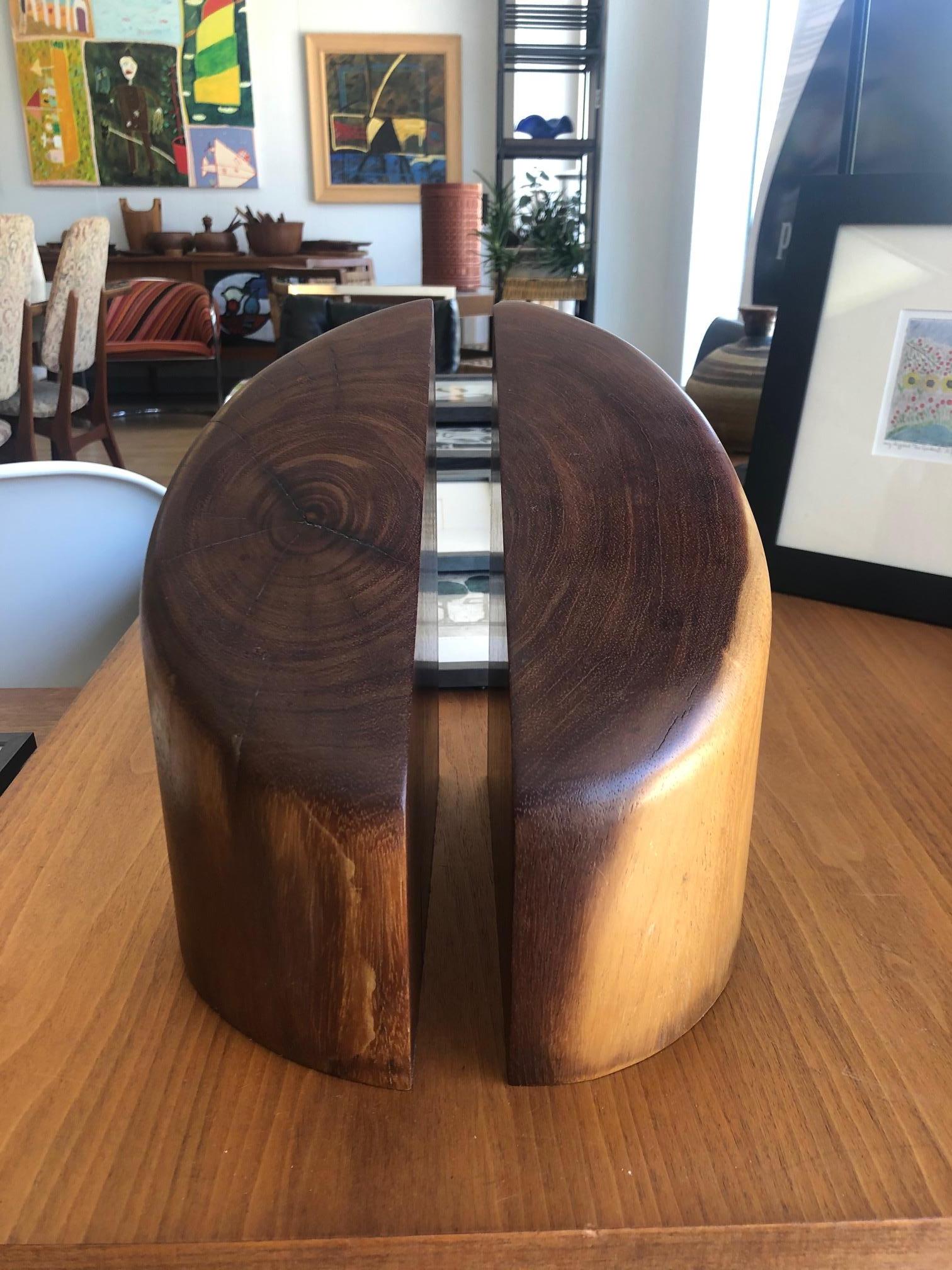 Mid-Century Modern Vintage Don Shoemaker Rosewood Bookends, circa 1960s