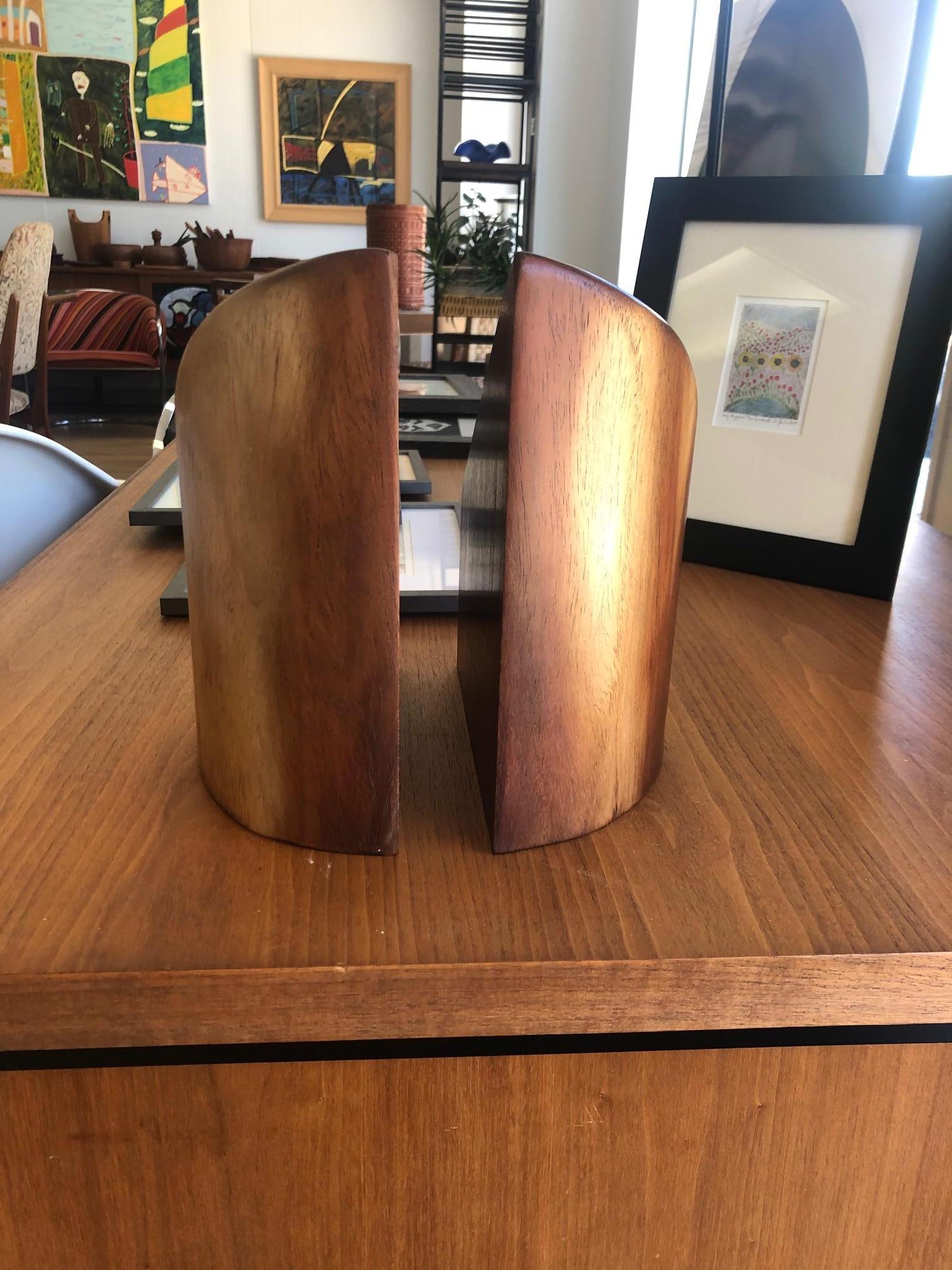 Mid-20th Century Vintage Don Shoemaker Rosewood Bookends, circa 1960s