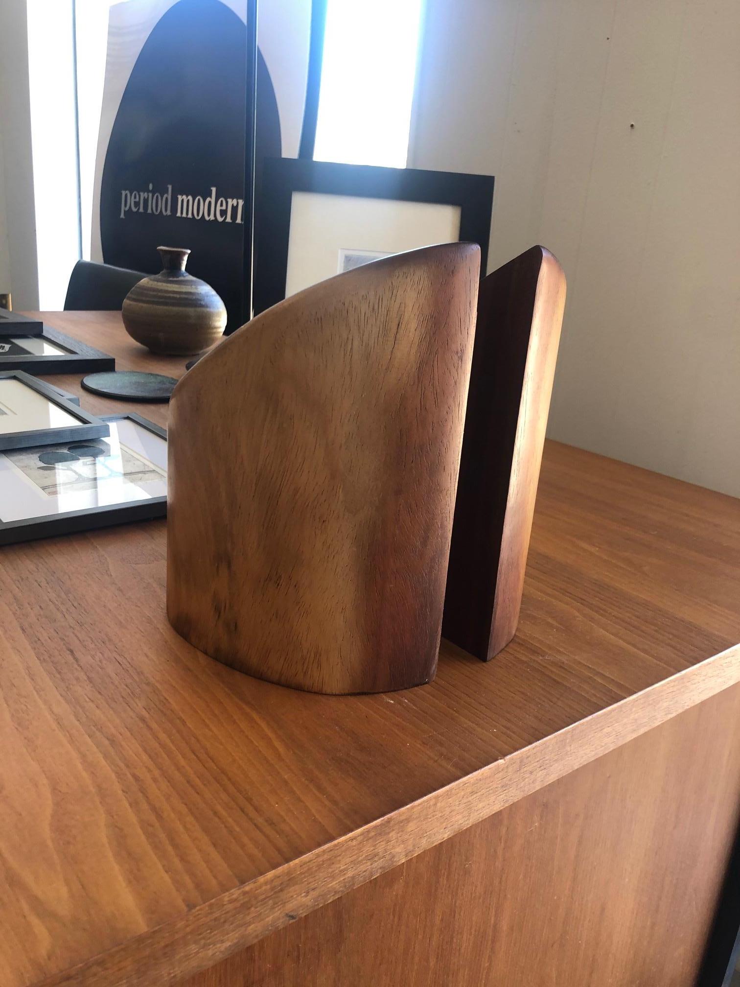 Vintage Don Shoemaker Rosewood Bookends, circa 1960s 1