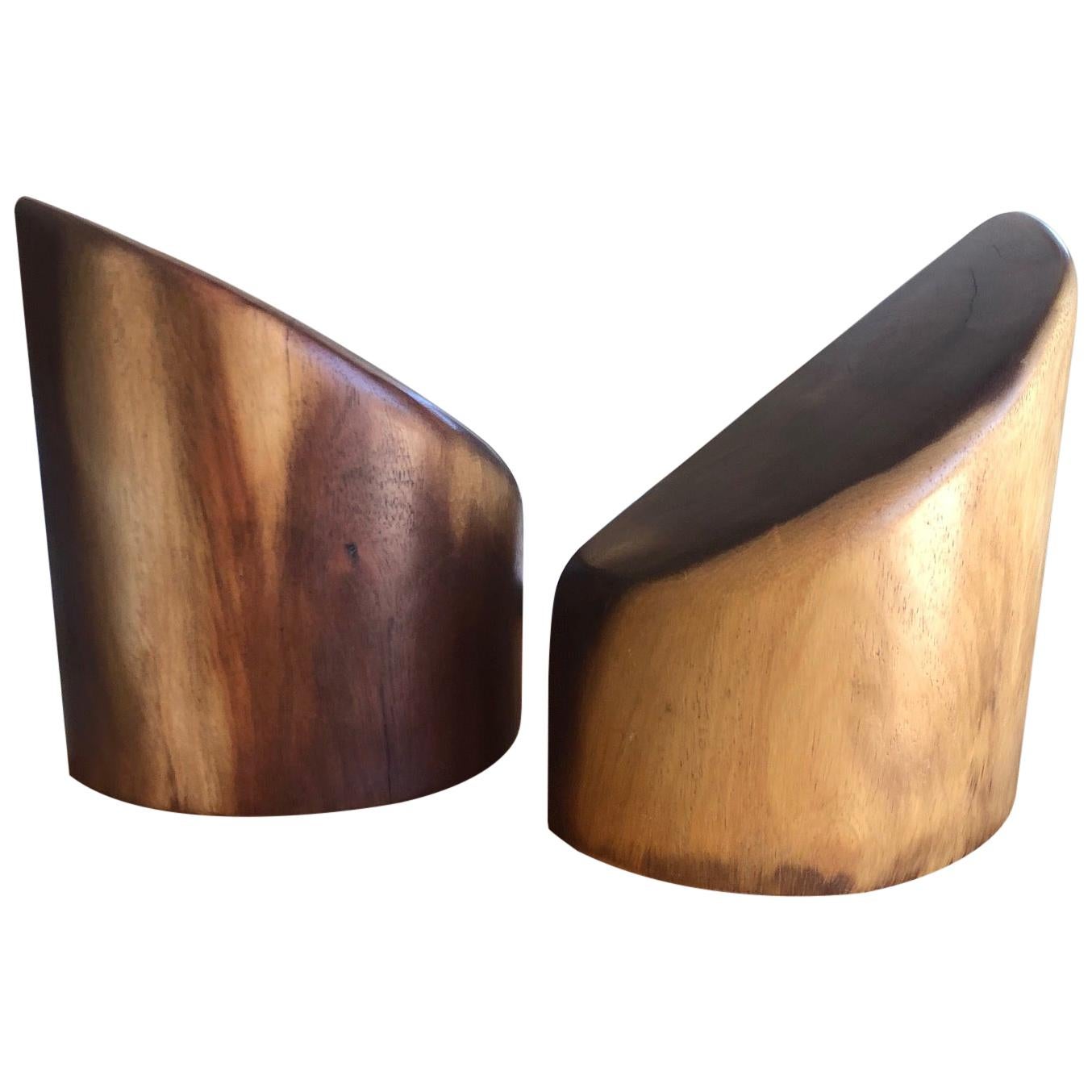 Vintage Don Shoemaker Rosewood Bookends, circa 1960s