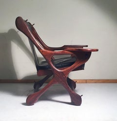 Vintage Don Shoemaker Rosewood Swinger Chair Signed Senal, Mexico