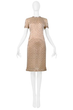 Vintage Donald Brooks Gold Beaded Dress 1960s