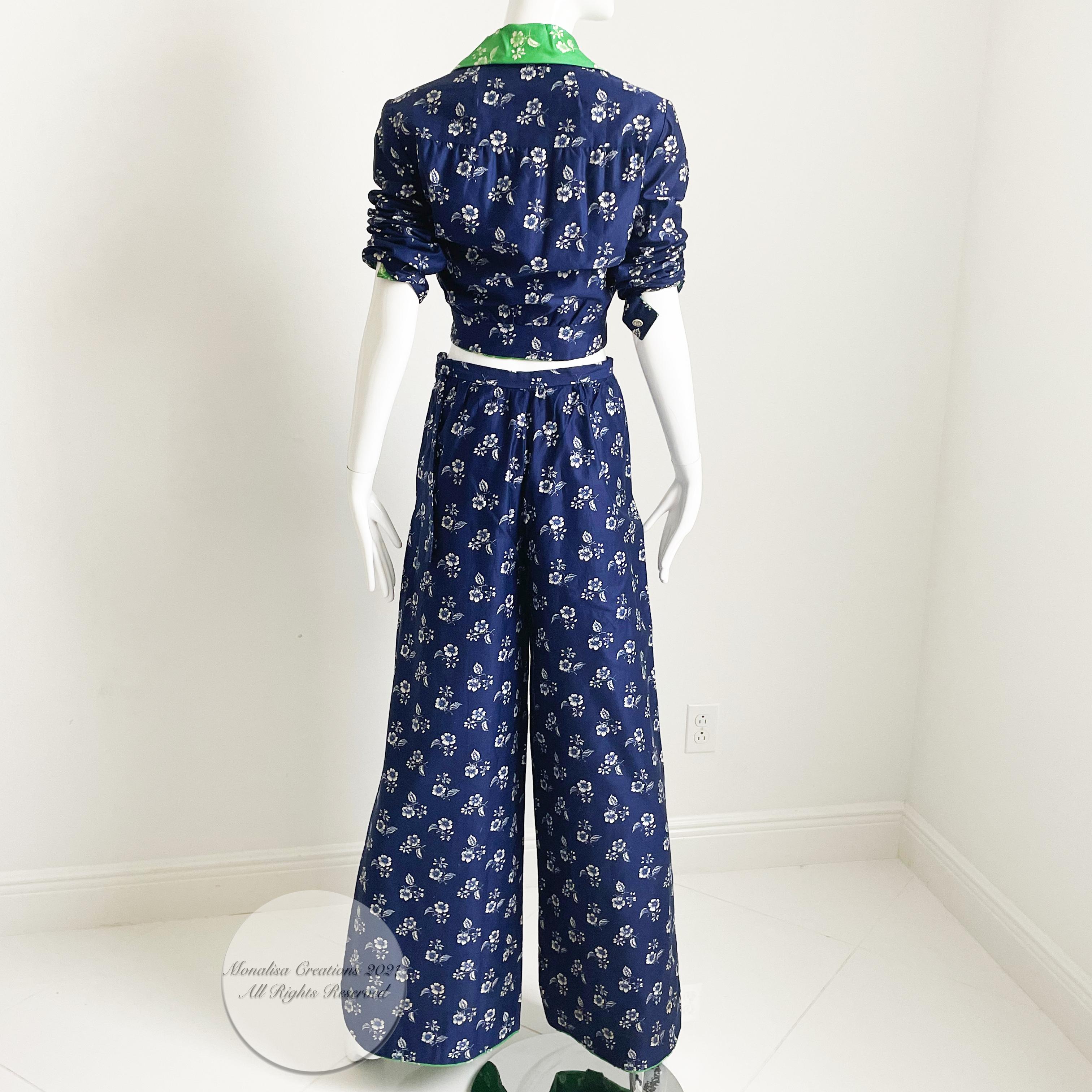 Vintage Donald Brooks Conjunto de pantal n palazzo 2 piezas
