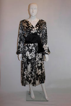 Vintage Donald Campbell Black and White Silk Dress