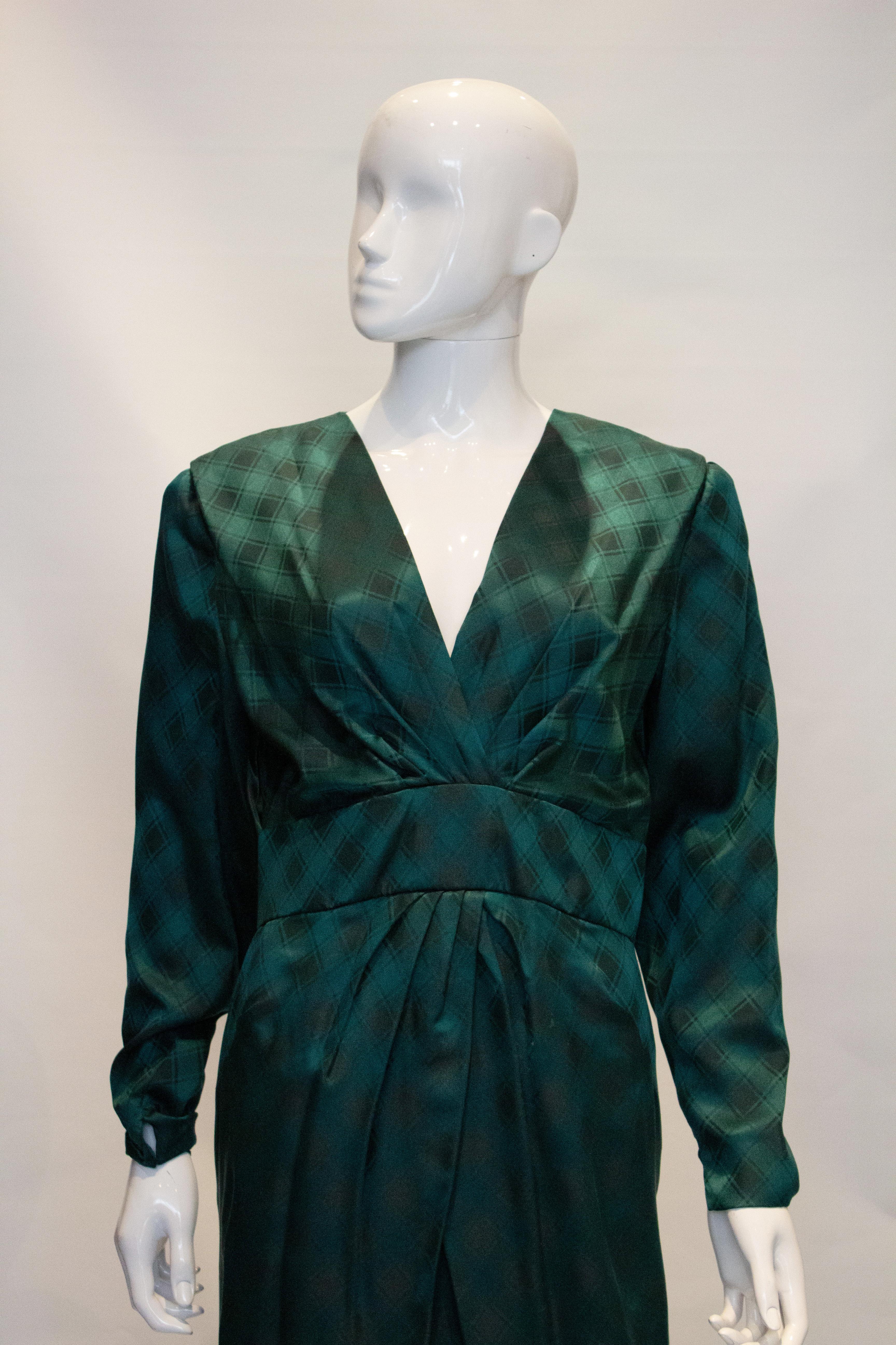 vintage green silk dress