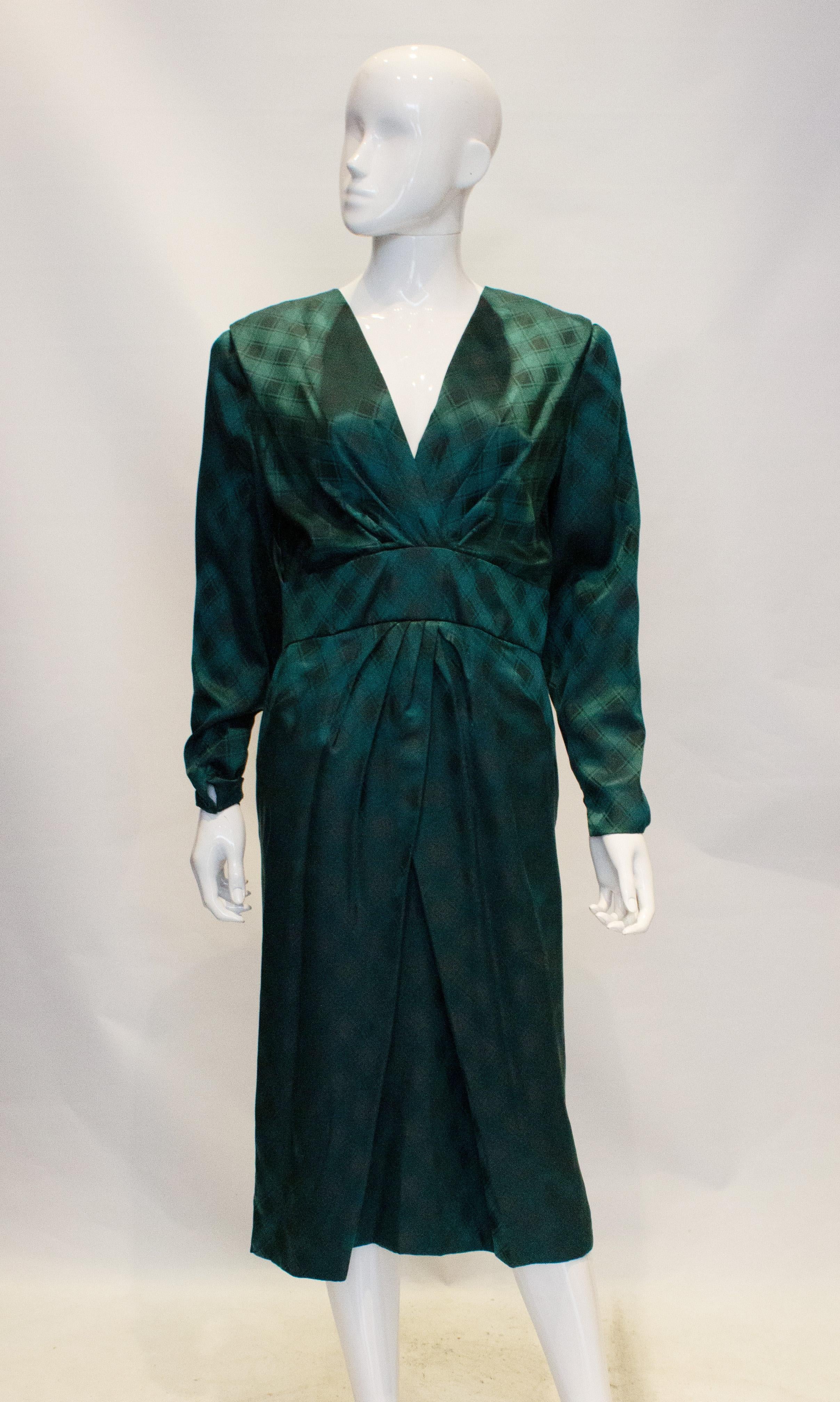 dark green silk dress short