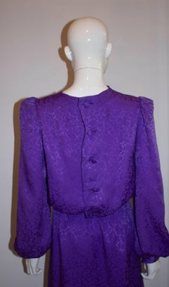 Vintage Donald Campbell Purple Silk Dress