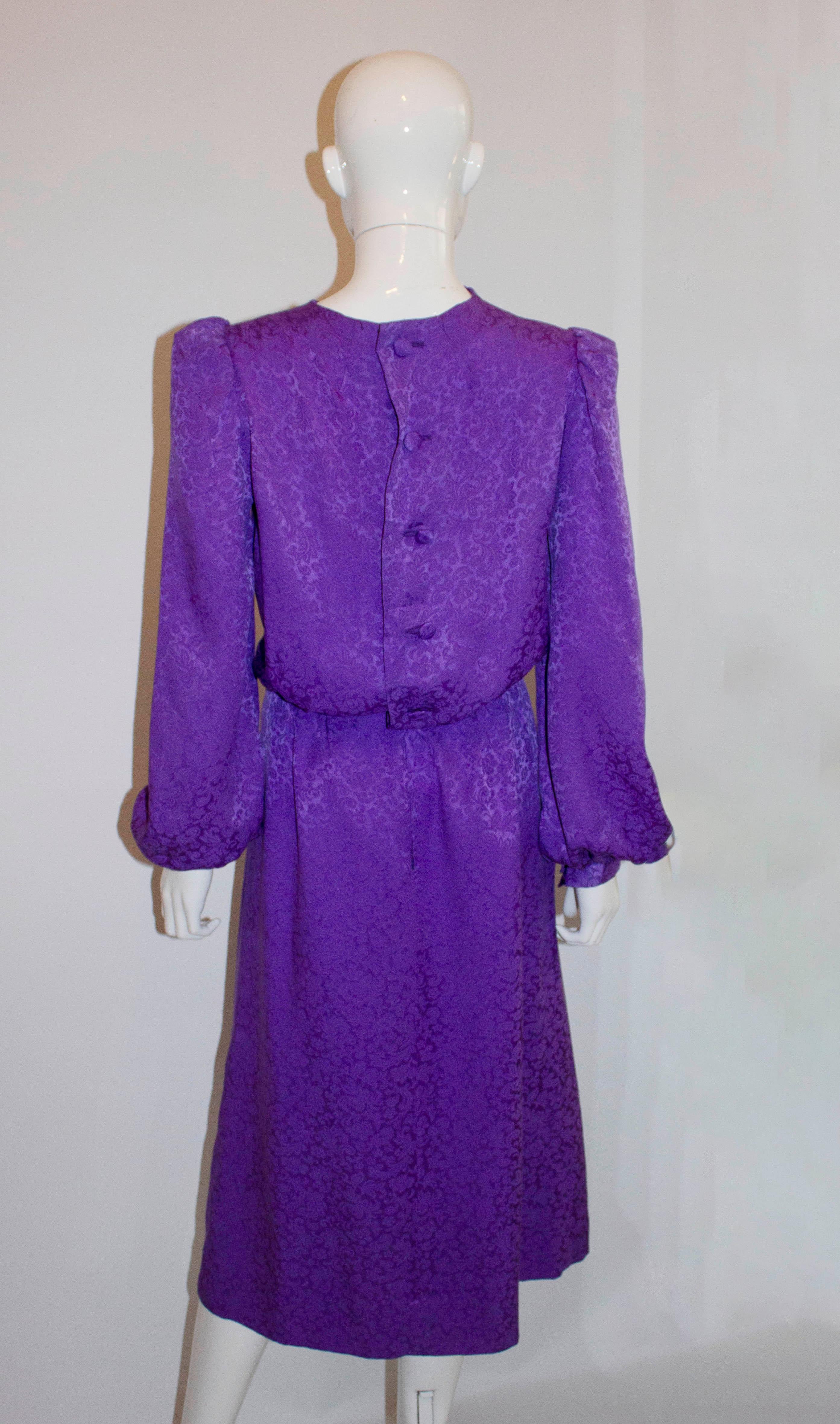 Women's Vintage Donald Campbell Purple Silk Dress For Sale