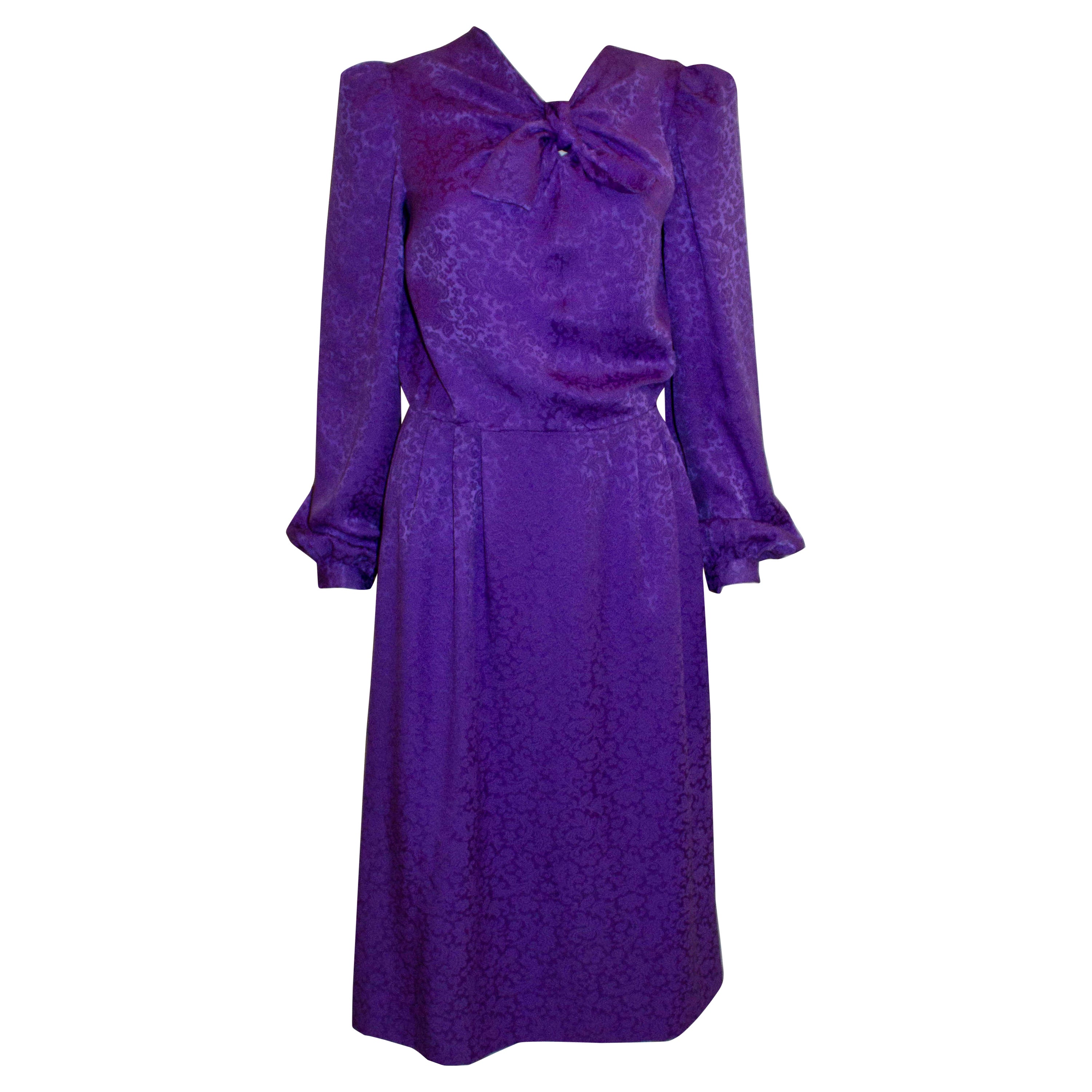 Vintage Donald Campbell lila Vintage-Seidenkleid
