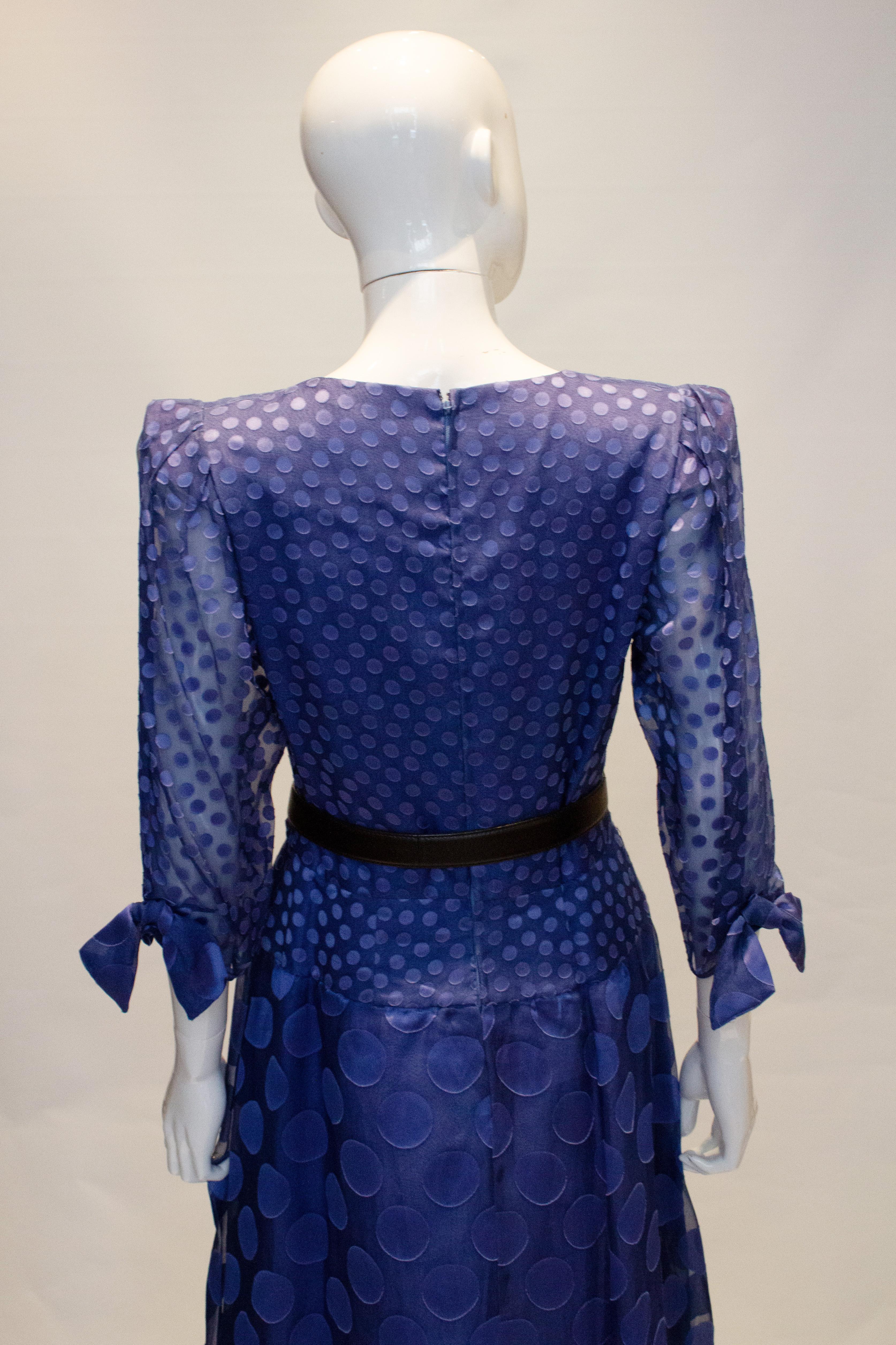 Purple Vintage Donald Campbell Silk Spot Dress For Sale