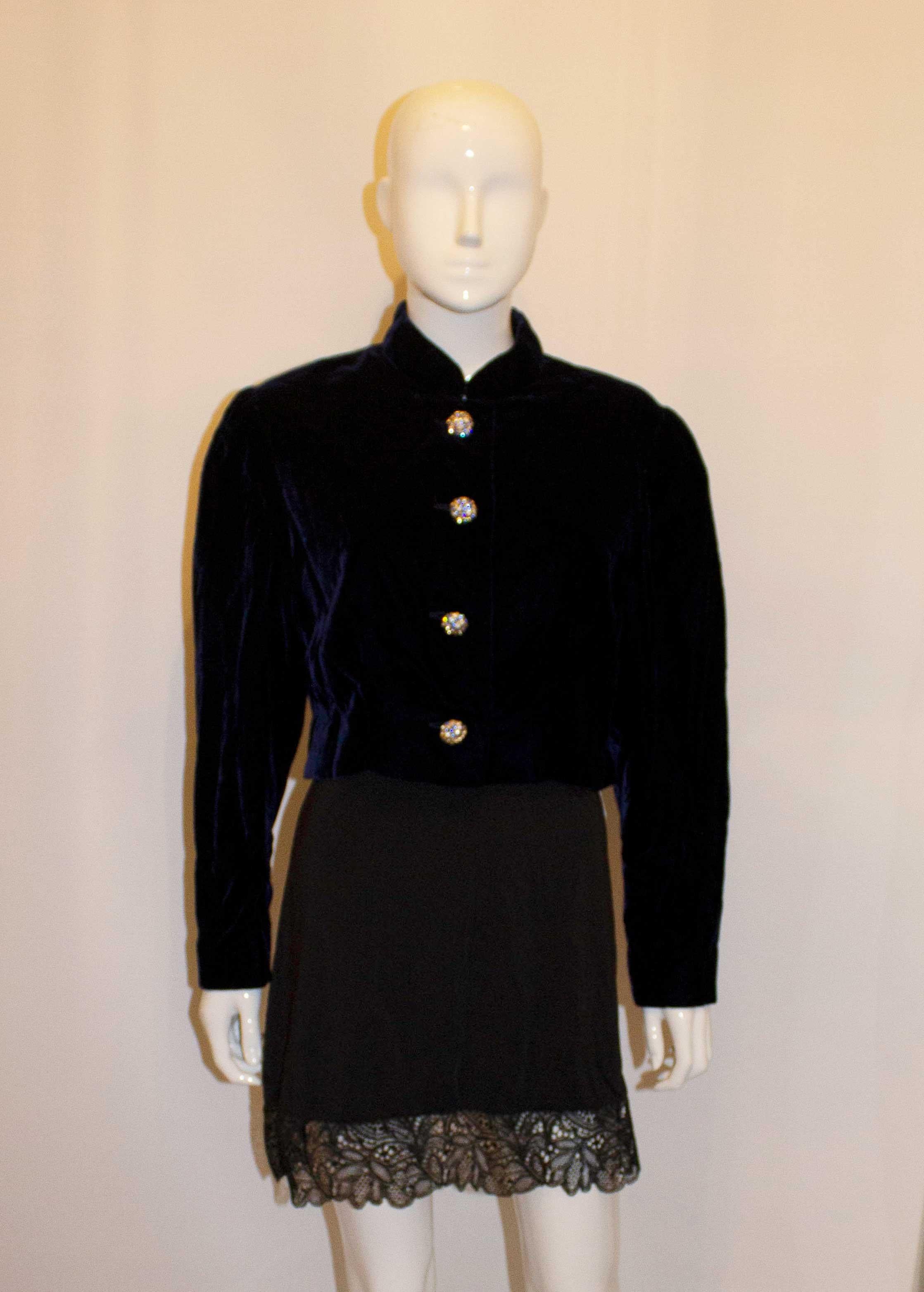 Black Vintage Donald Campbell Silk Velvet Evening Jacket