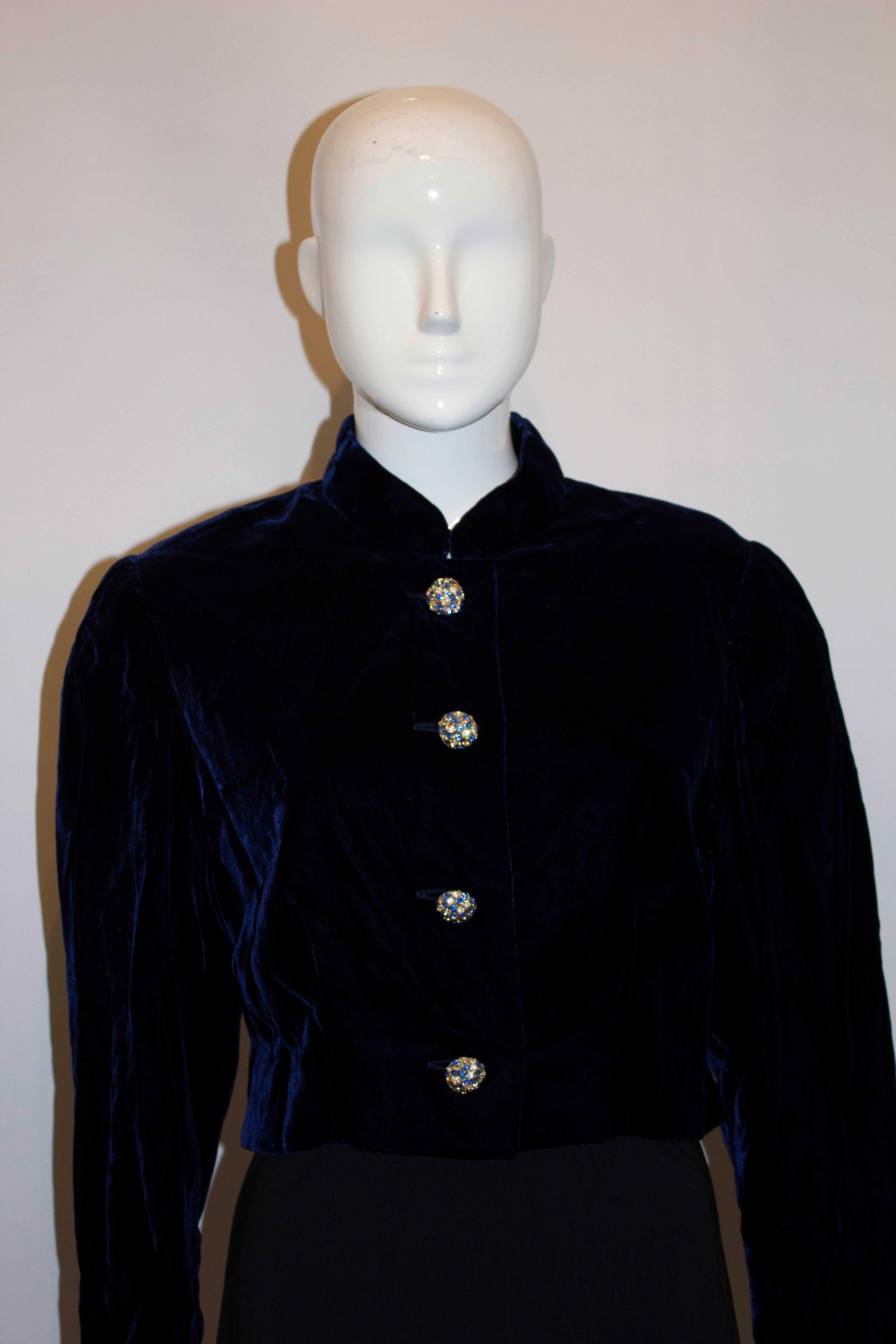 Vintage Donald Campbell Silk Velvet Evening Jacket In Good Condition In London, GB