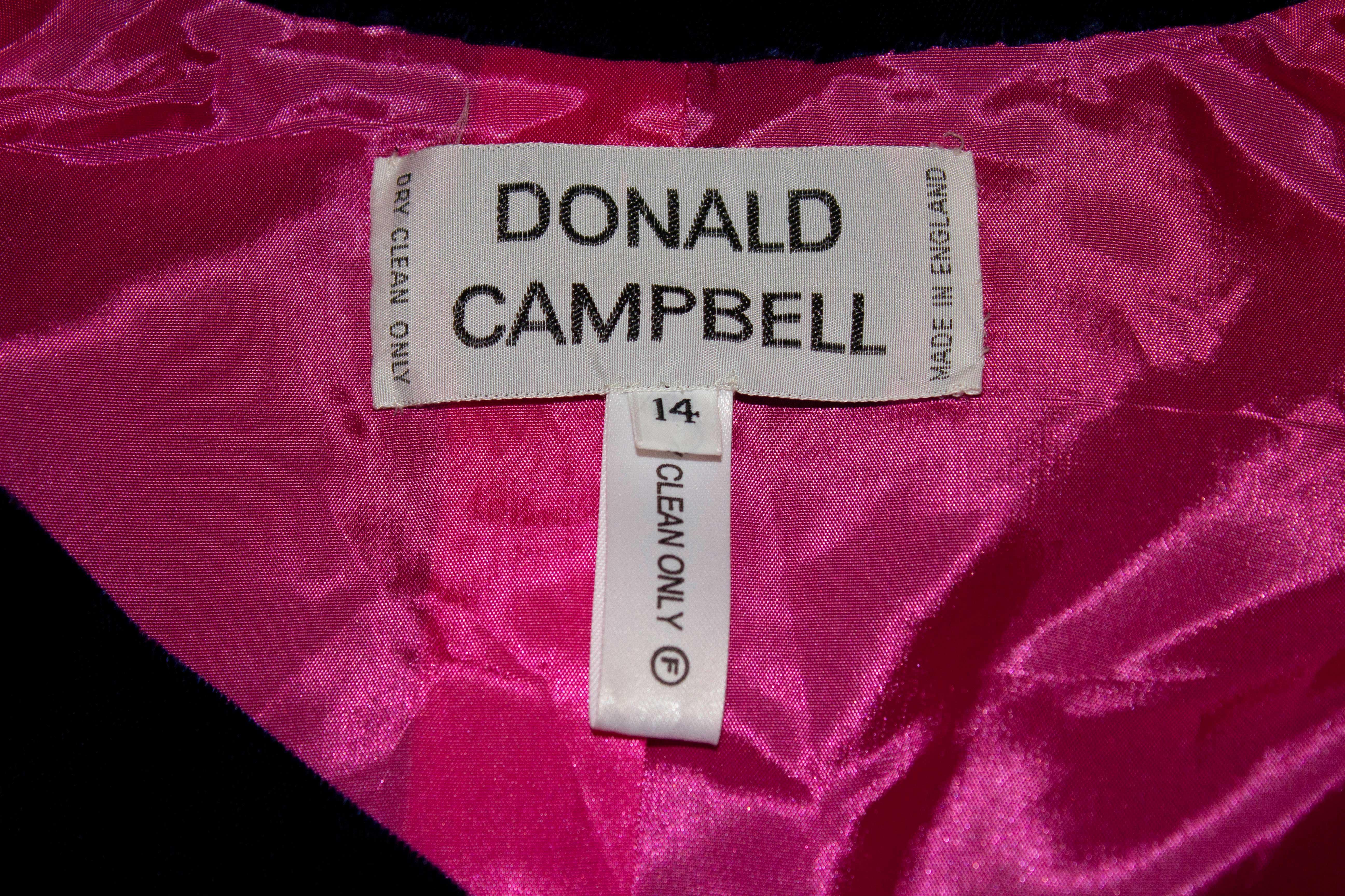 Women's Vintage Donald Campbell Silk Velvet Evening Jacket