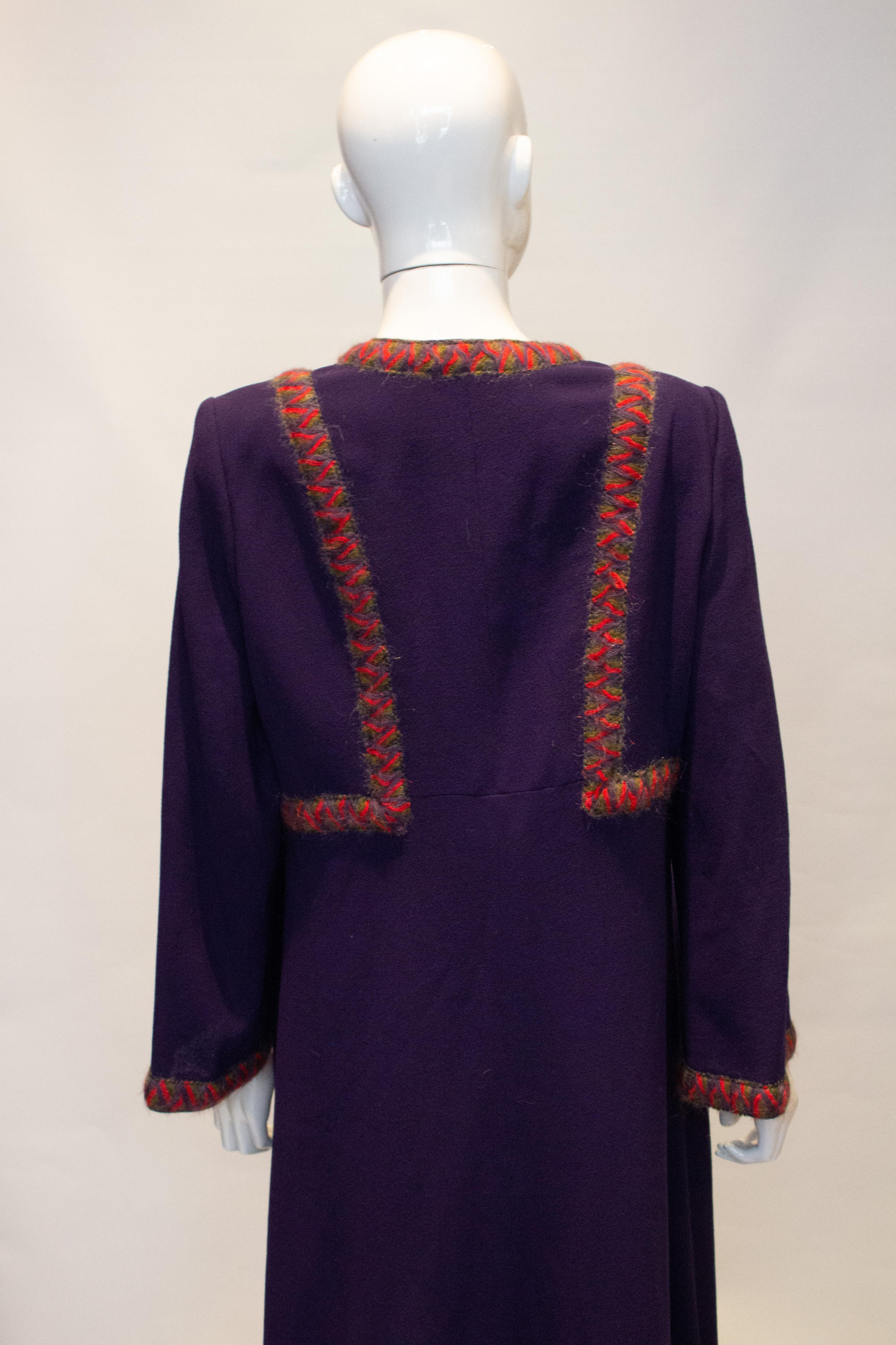 Noir Donald Campbell - Robe vintage en crêpe de laine en vente