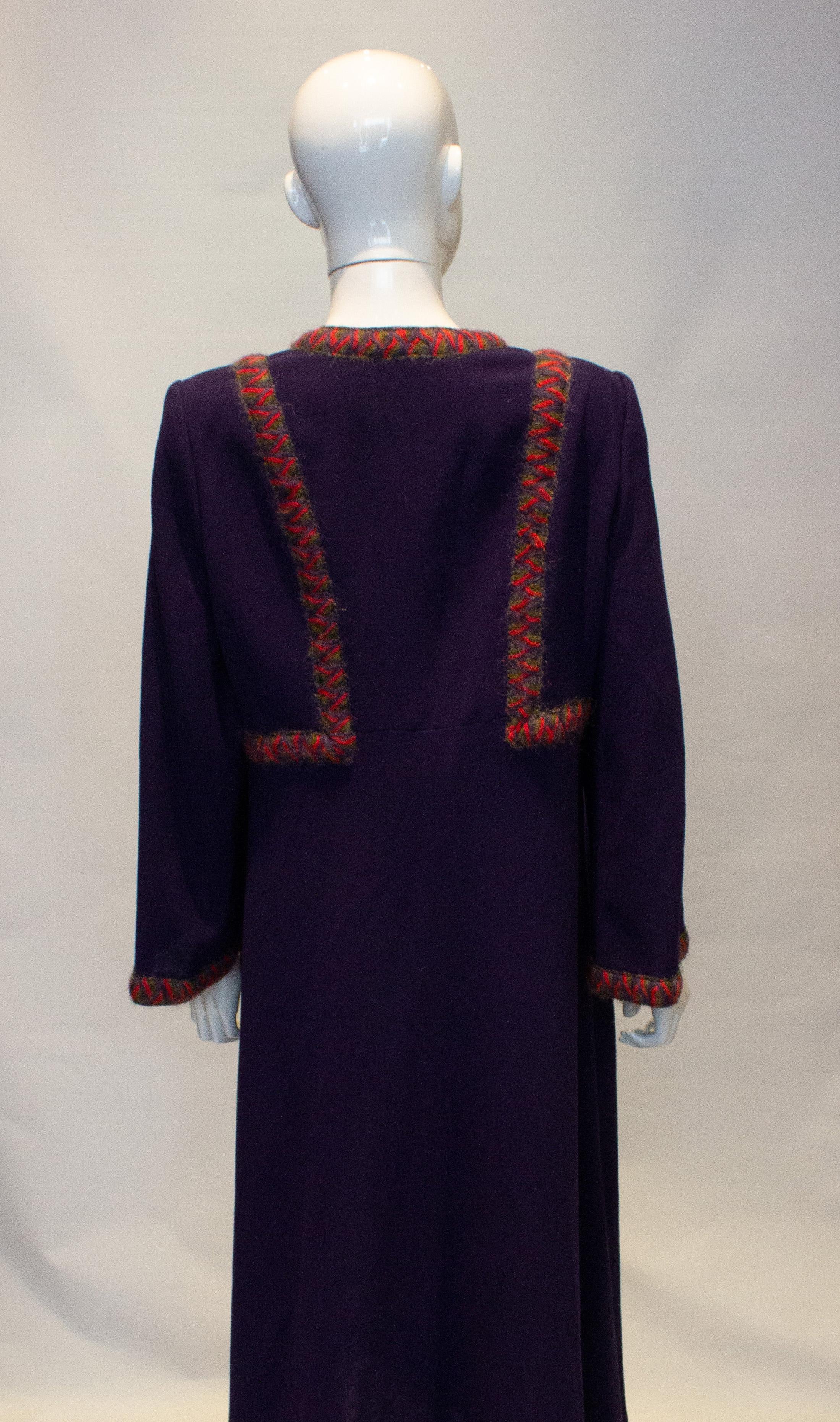 Black Vintage Donald Campbell Wool Crepe Dress For Sale
