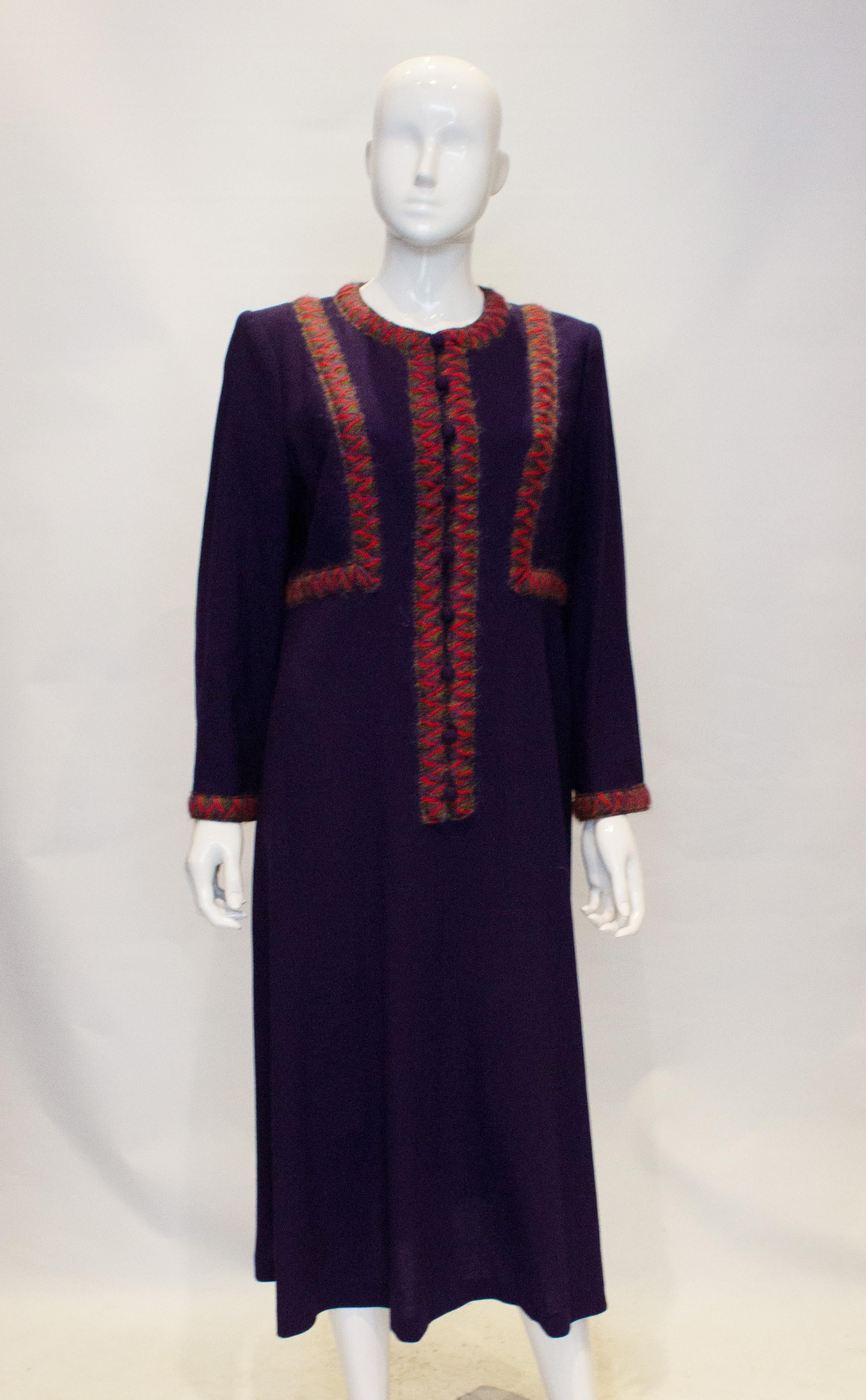 Women's Vintage Donald Campbell Wool Crepe Dress For Sale