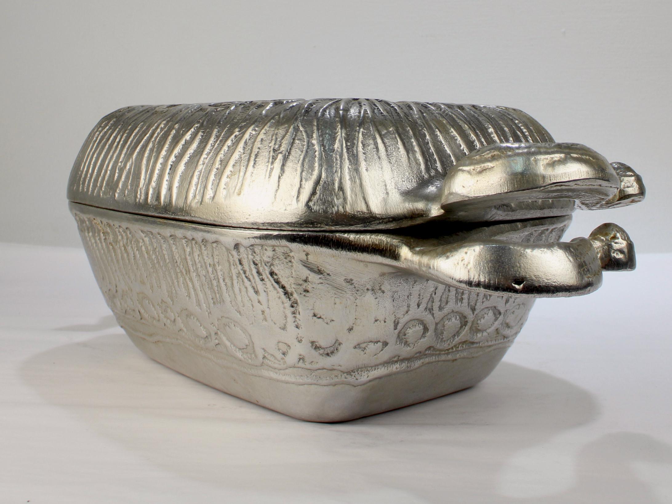 Donald Drumm Moderne Vintage-Kasserole-Schale/ Terrine aus Aluminium mit Aluminiumbezug, Mid-Century Modern (Moderne der Mitte des Jahrhunderts) im Angebot