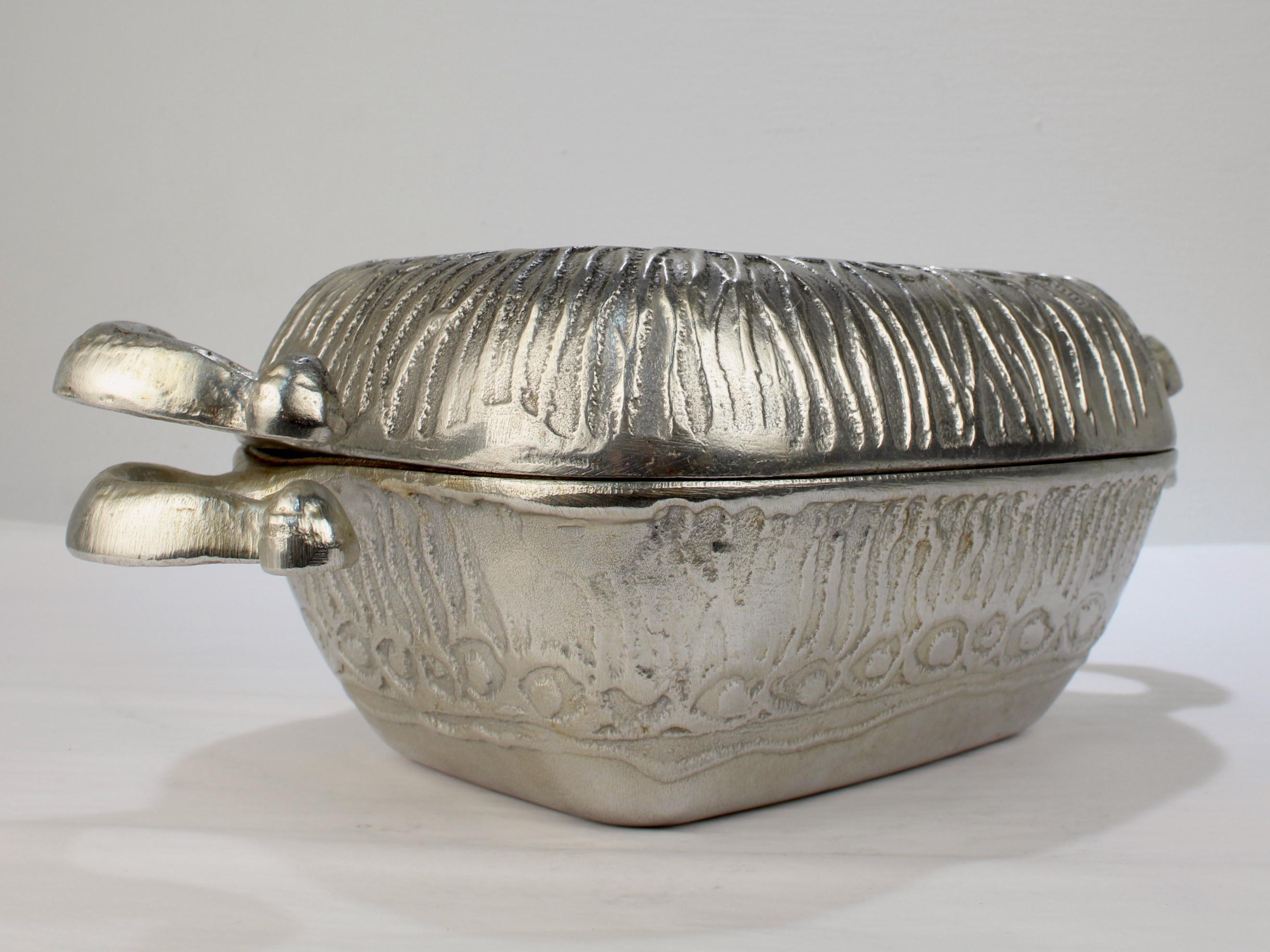 Vintage Donald Drumm Mid-Century Modern Aluminum Covered Casserole Dish / Tureen In Good Condition For Sale In Philadelphia, PA